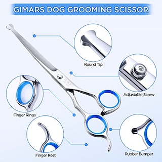 Foto 2 | Kit De Tijeras De Peluquería Canina Gimars Professional 4cr Stainless - Venta Internacional.