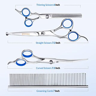 Foto 6 | Kit De Tijeras De Peluquería Canina Gimars Professional 4cr Stainless - Venta Internacional.
