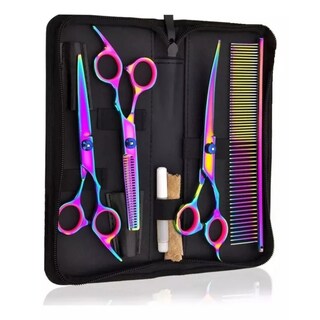 Foto 1 | Juego De Tijeras De Peluquería Para Mascotas Con Estuche De Acero Inoxidable - Venta Internacional.