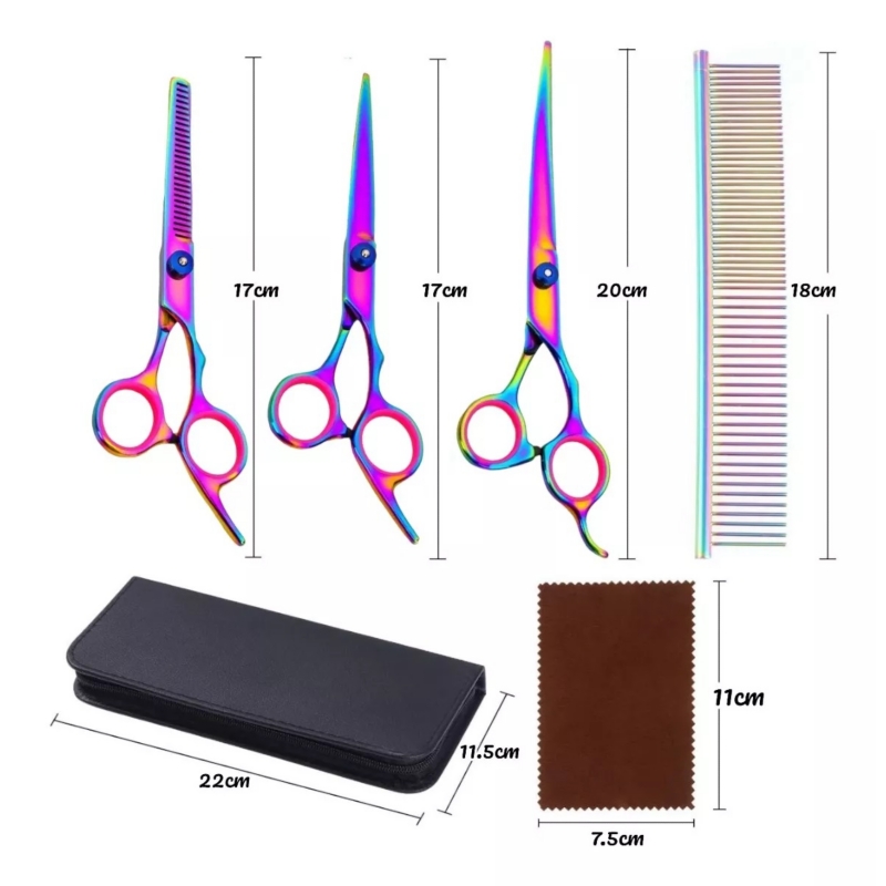Foto 2 | Juego De Tijeras De Peluquería Para Mascotas Con Estuche De Acero Inoxidable - Venta Internacional.
