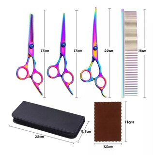 Foto 2 | Juego De Tijeras De Peluquería Para Mascotas Con Estuche De Acero Inoxidable - Venta Internacional.