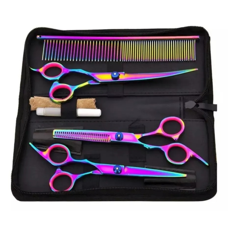 Foto 5 | Juego De Tijeras De Peluquería Para Mascotas Con Estuche De Acero Inoxidable - Venta Internacional.