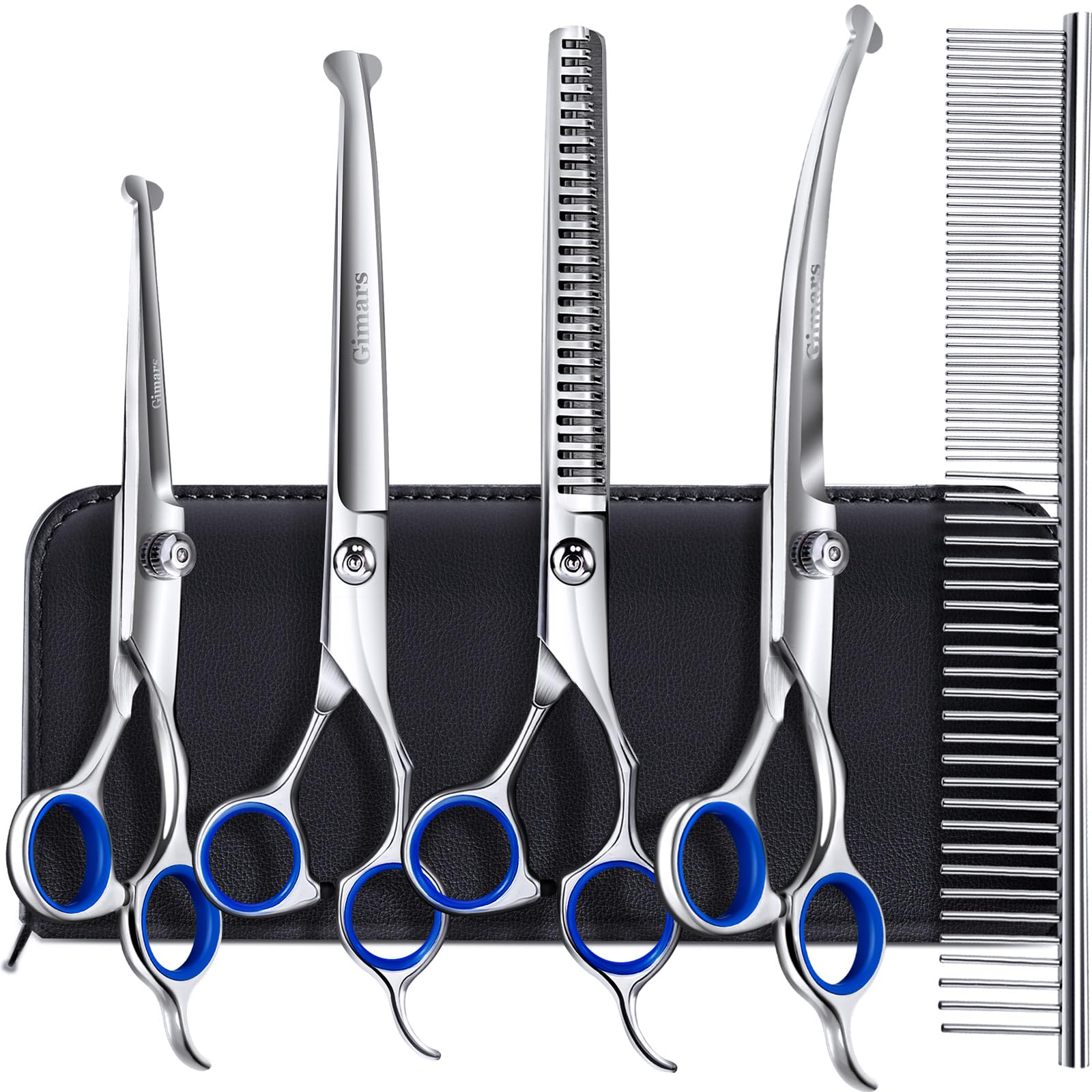 Tijeras De Peluquería Canina Gimars Con Revestimiento De Titanio 6 En 1 4cr Ss - Venta Internacional.