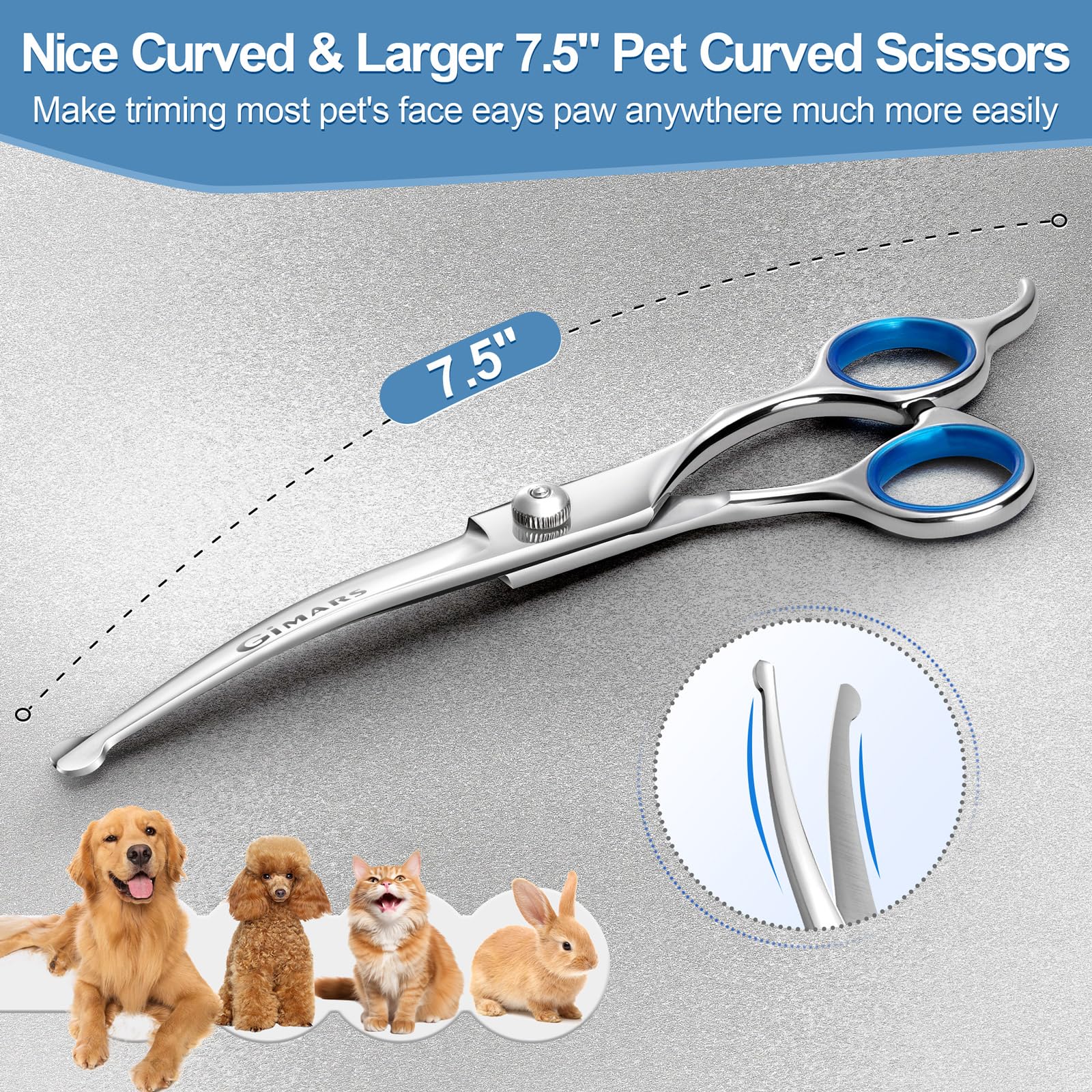 Foto 3 pulgar | Tijeras De Peluquería Canina Gimars Con Revestimiento De Titanio 6 En 1 4cr Ss - Venta Internacional.
