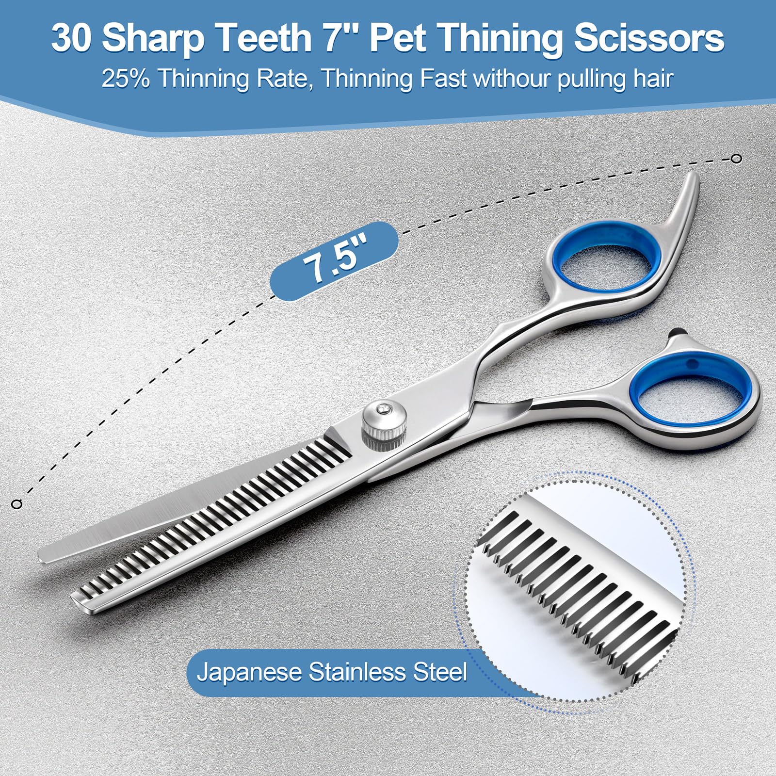 Foto 5 pulgar | Tijeras De Peluquería Canina Gimars Con Revestimiento De Titanio 6 En 1 4cr Ss - Venta Internacional.