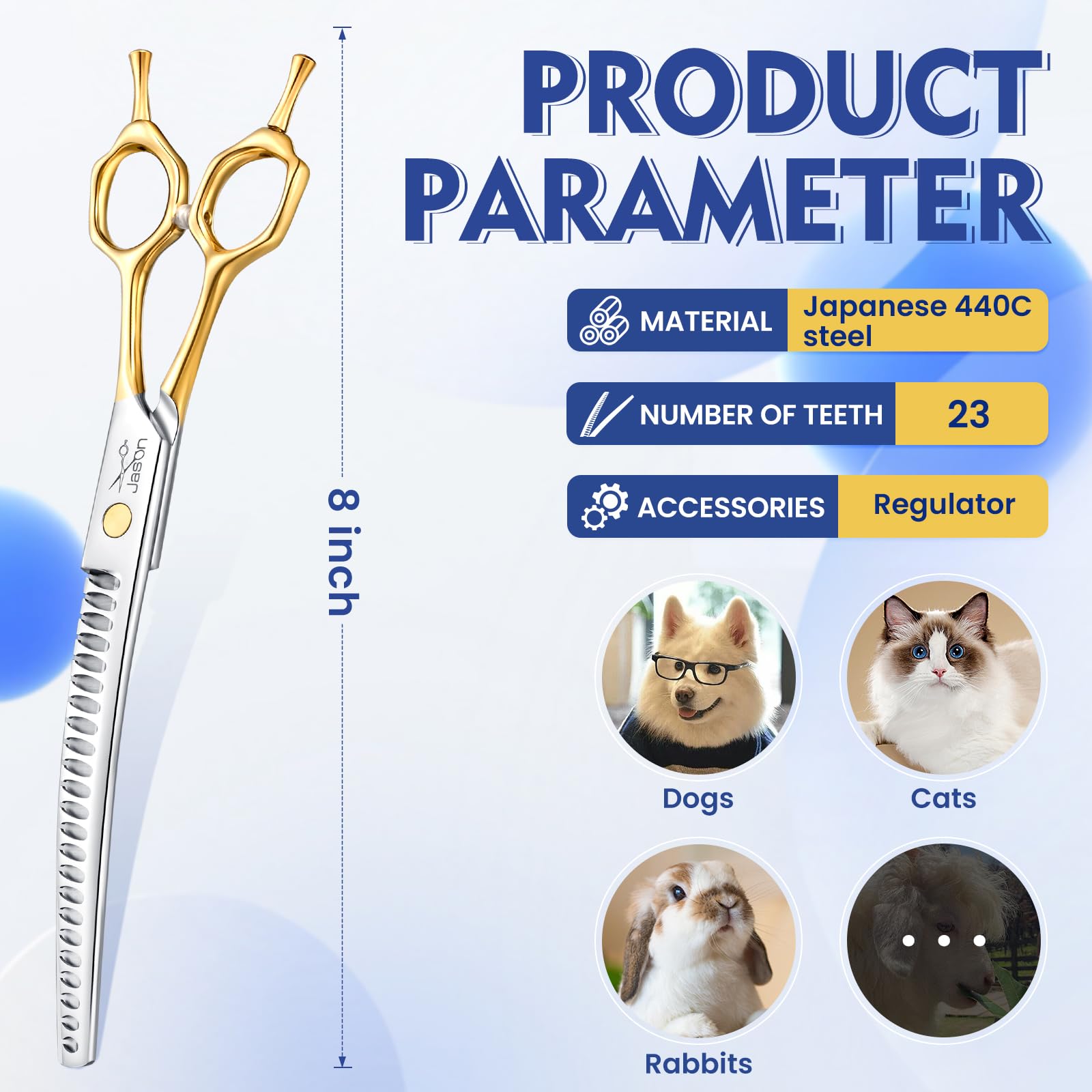 Foto 4 pulgar | Chunker Scissors Jason, 20 Cm, Curvos, 23 Dientes, Para Peluquería Canina - Venta Internacional.