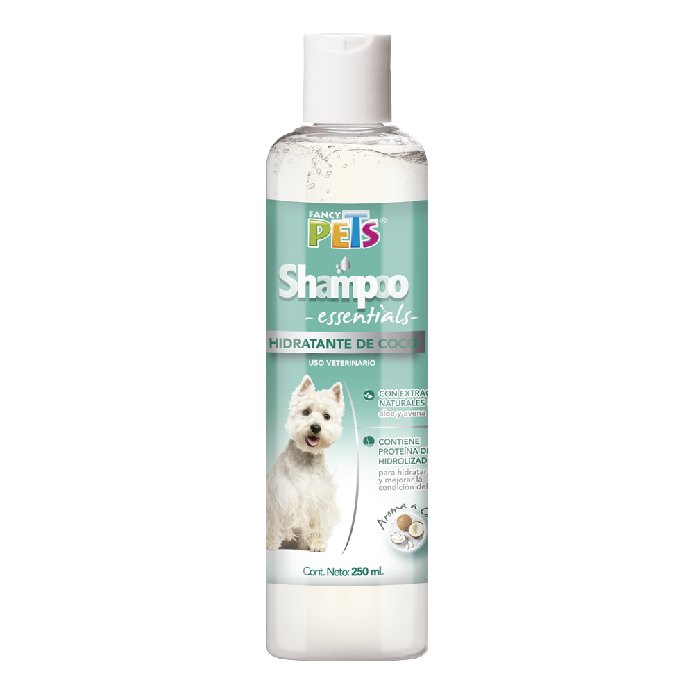 Shampoo Essentials Fancy Pets Hidratante con 250 Mililitros de Coco para Perro