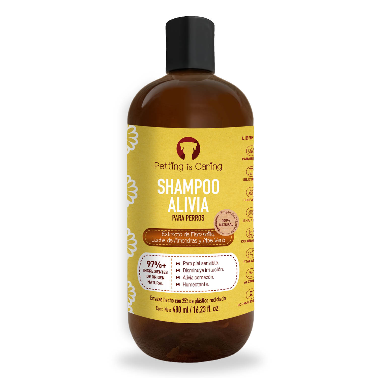 Foto 2 pulgar | Shampoo Alivia para Mascotas Petting Is Caring 480 ml