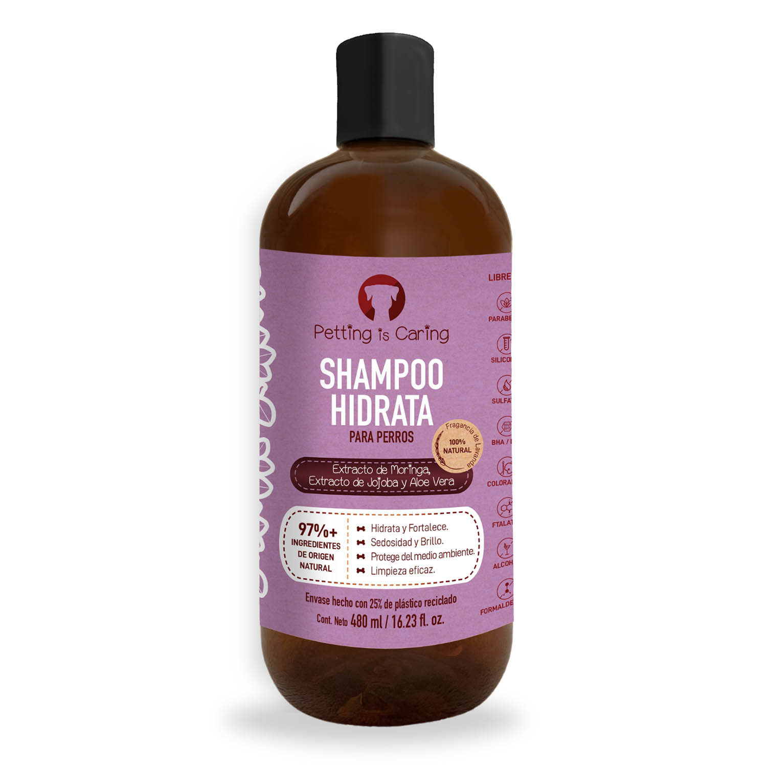 Shampoo Hidrata para Mascotas Petting Is Caring 480 ml