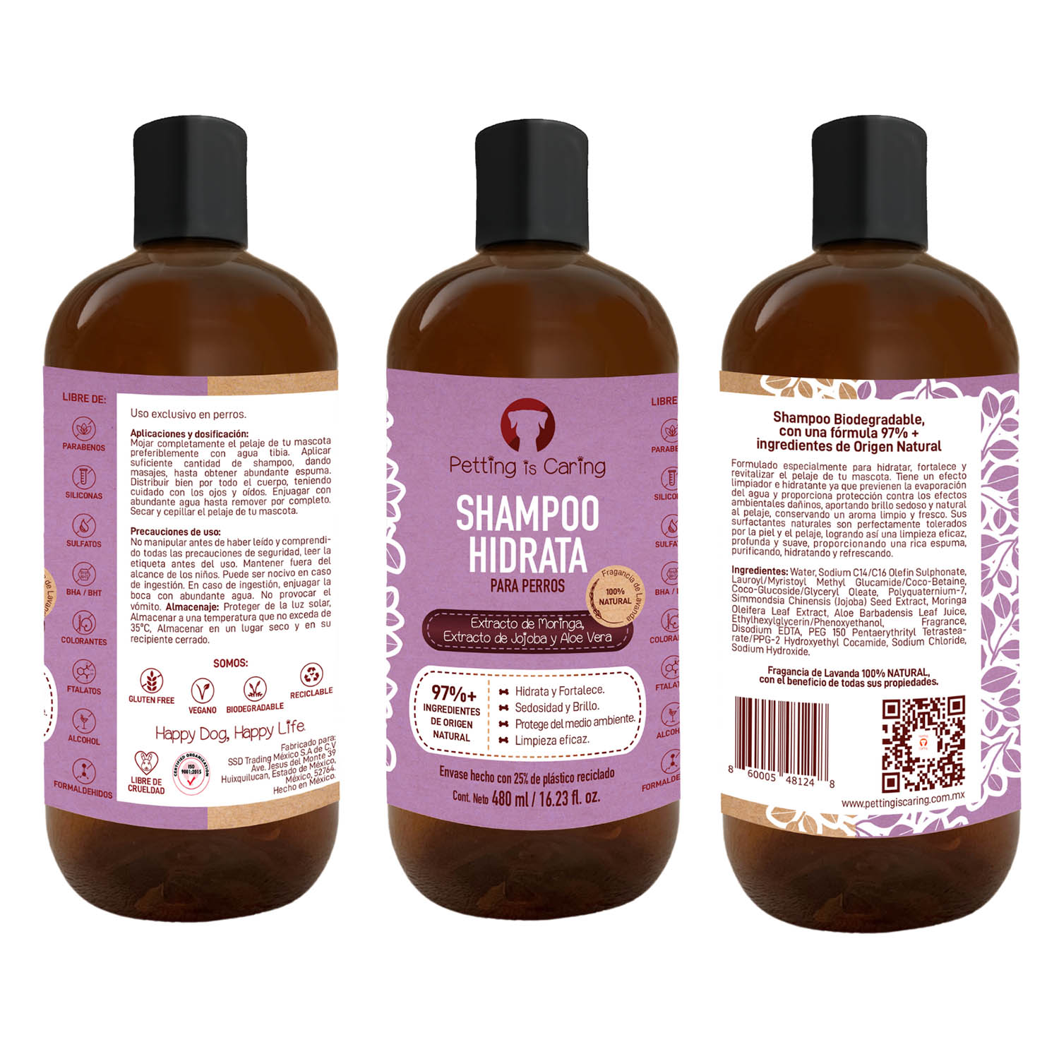 Foto 2 | Shampoo Hidrata para Mascotas Petting Is Caring 480 ml