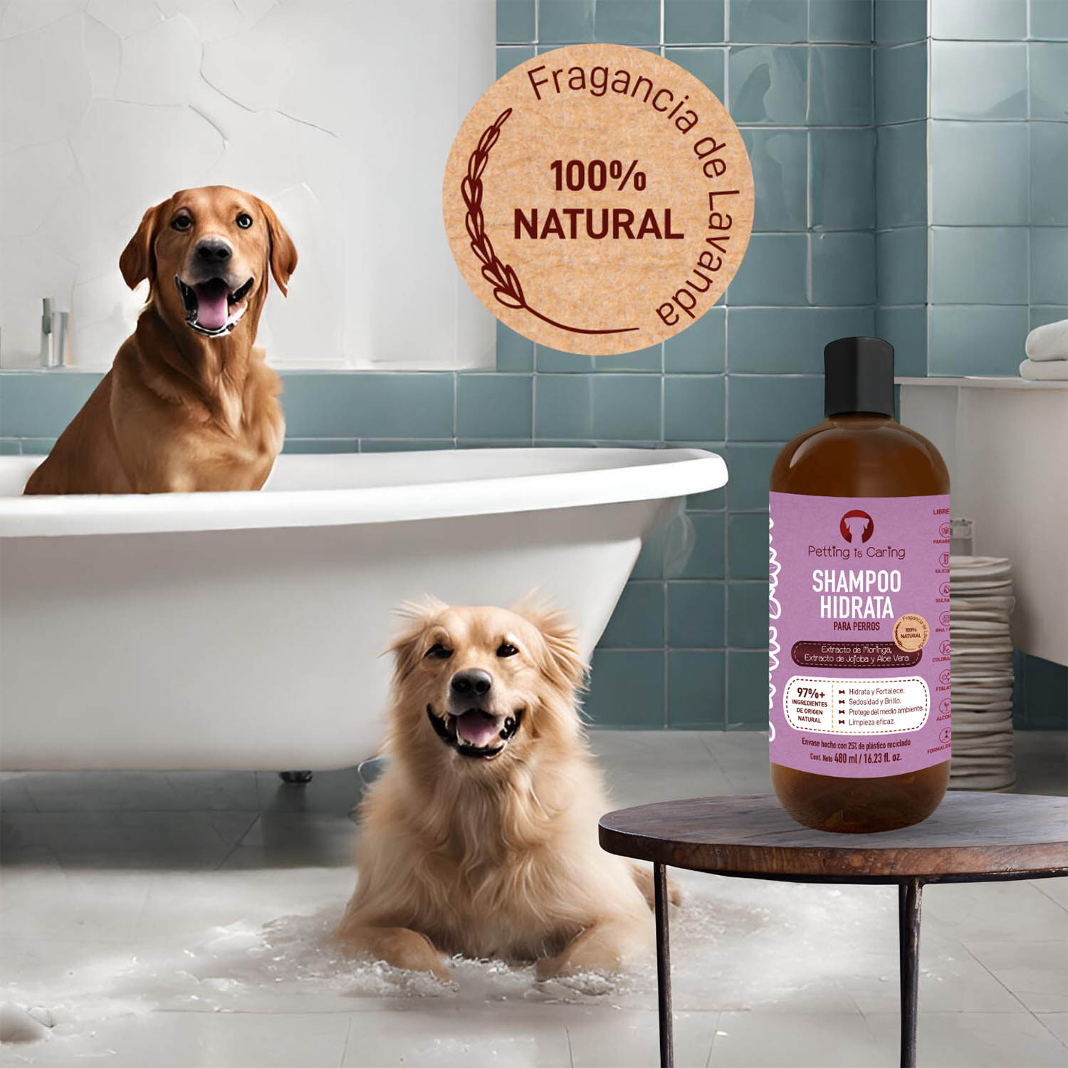 Foto 5 pulgar | Shampoo Hidrata para Mascotas Petting Is Caring 480 ml