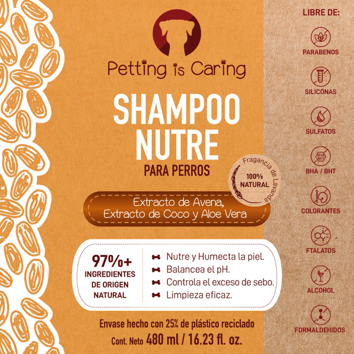 Foto 5 pulgar | Shampoo Nutre para Mascotas Petting Is Caring 480 ml