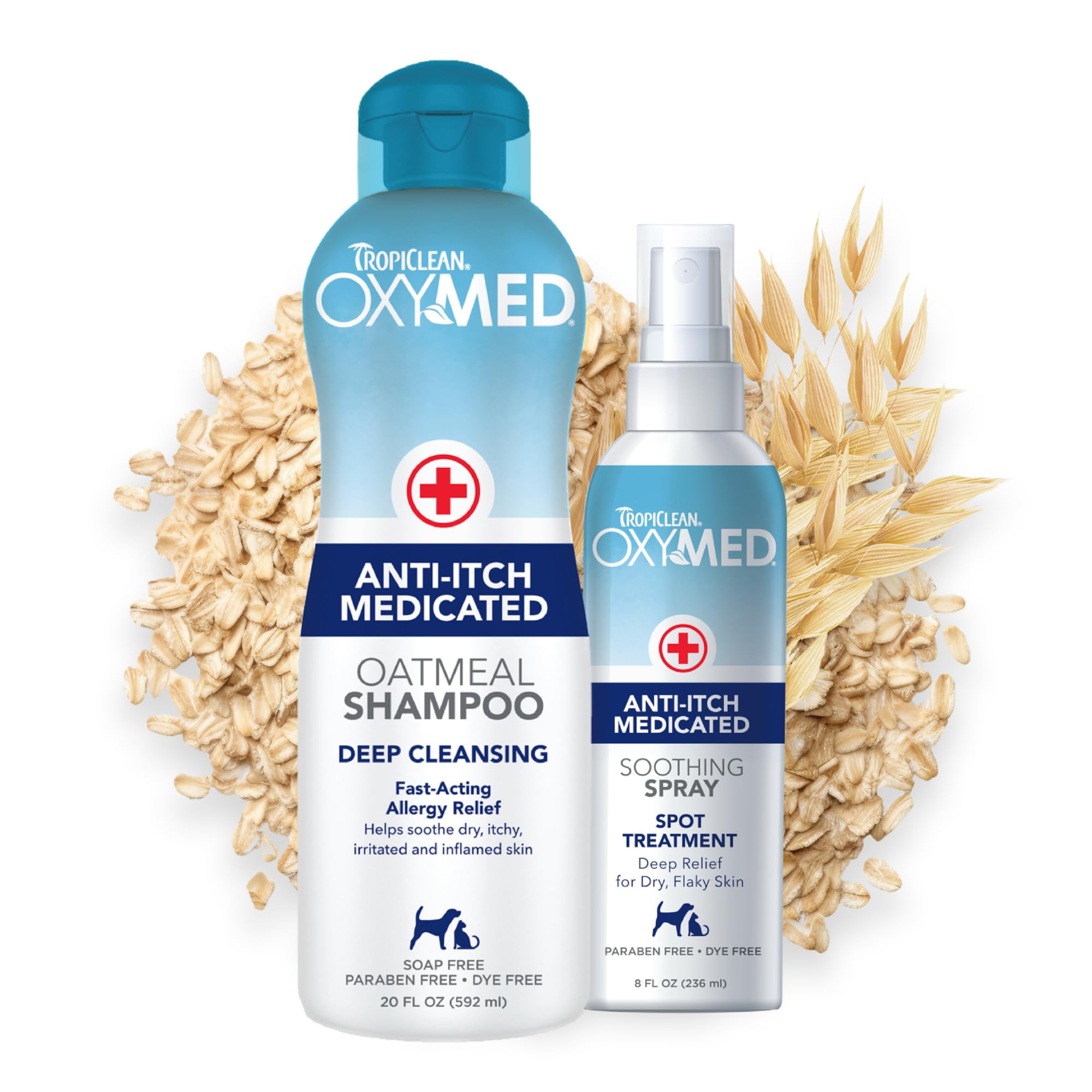 Set De Champú Y Spray Tropiclean Oxymed Medication Para Mascotas - Venta Internacional.