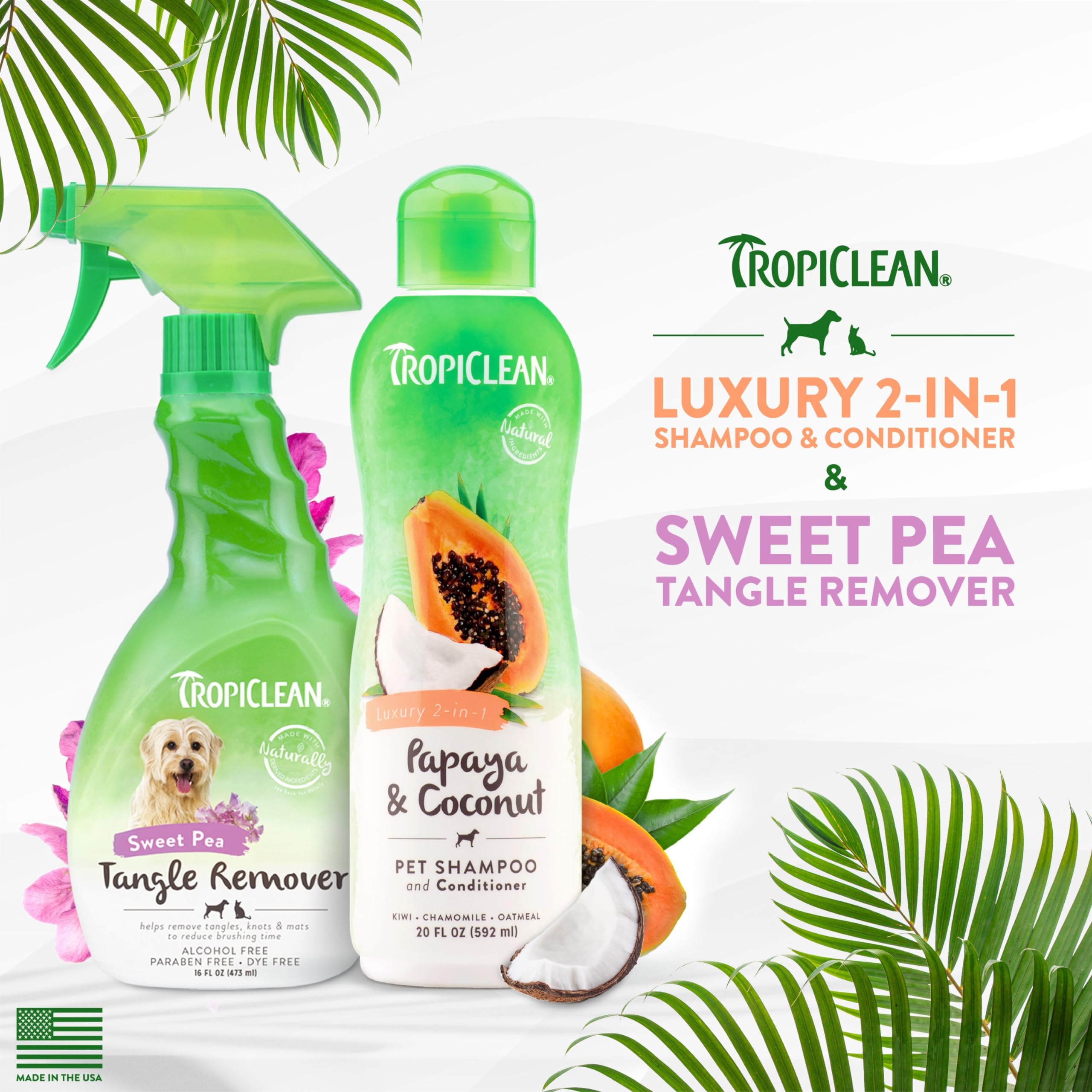 Foto 3 pulgar | Set De Champú Y Acondicionador Tropiclean 2 En 1 Para Perro - Venta Internacional.