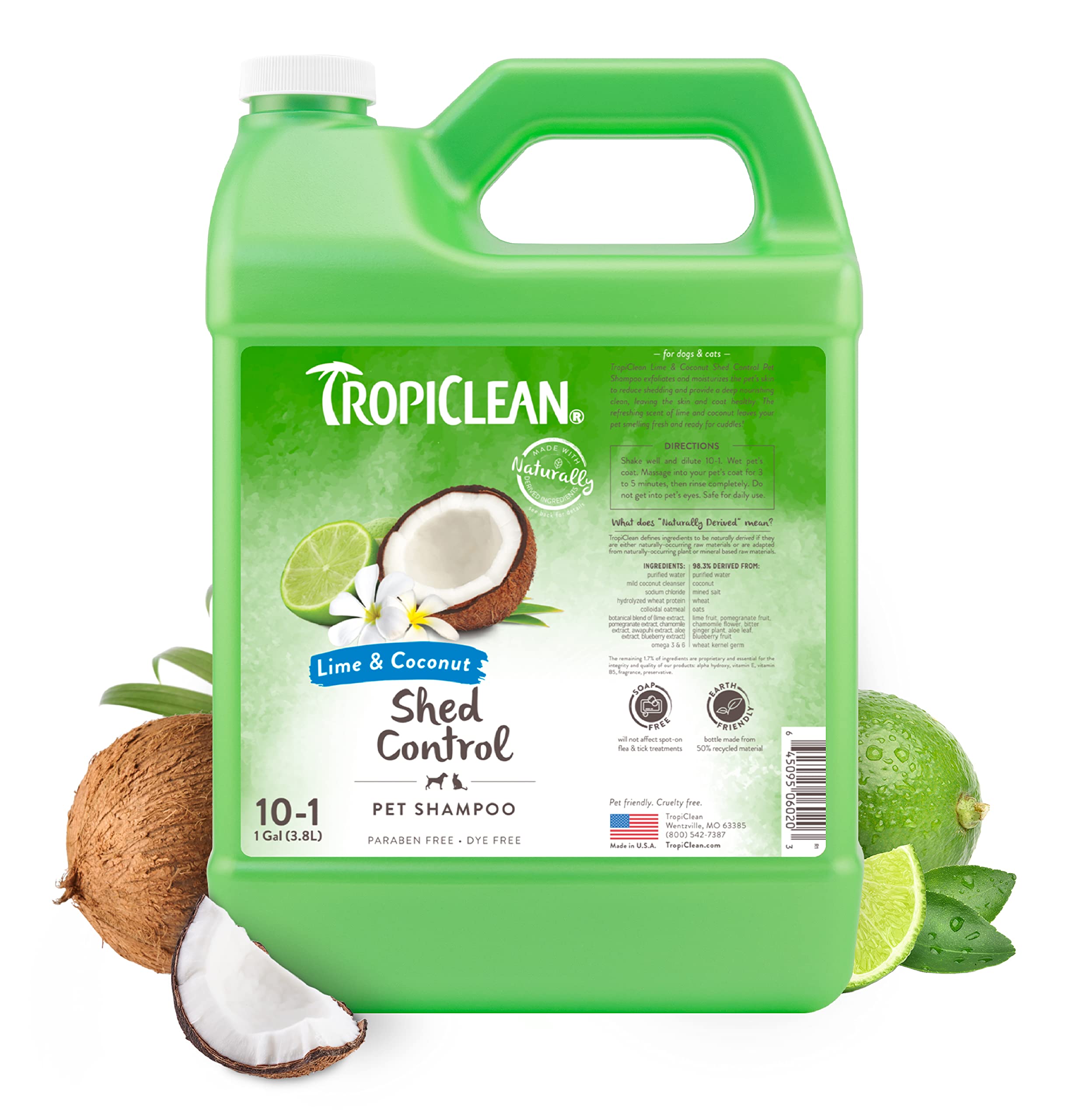 Foto 2 pulgar | Champú Para Perros Tropiclean Lime & Coconut Deshedding 3,78 L - Venta Internacional.