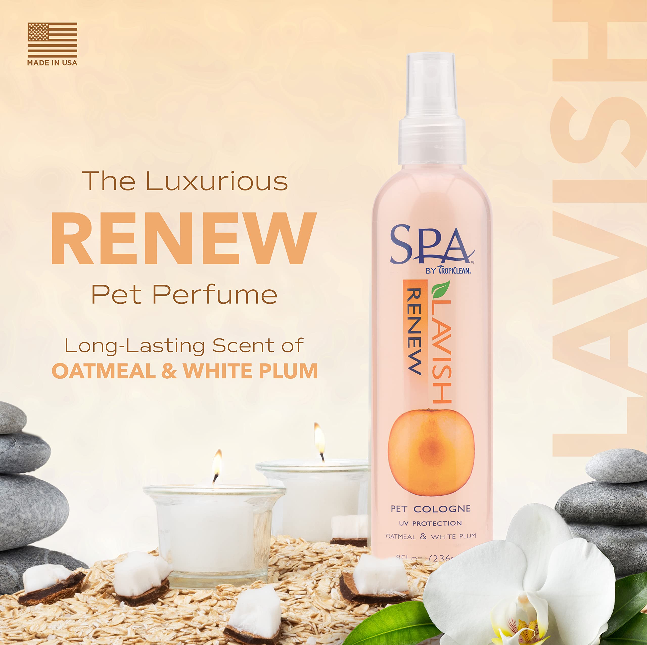 Foto 3 pulgar | Colonia En Aerosol Para Perros Tropiclean Spa Renew Peach & Plum 240 Ml - Venta Internacional.