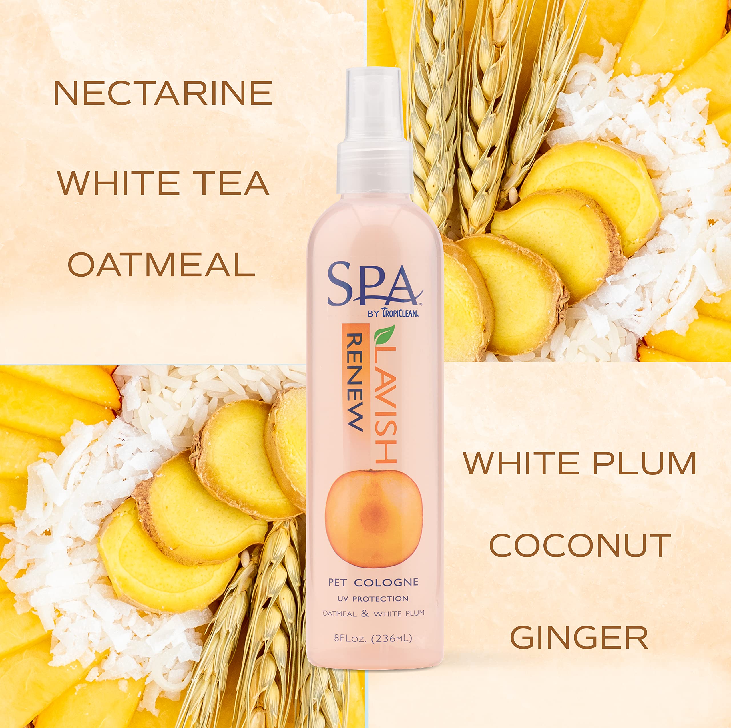 Foto 5 | Colonia En Aerosol Para Perros Tropiclean Spa Renew Peach & Plum 240 Ml - Venta Internacional.