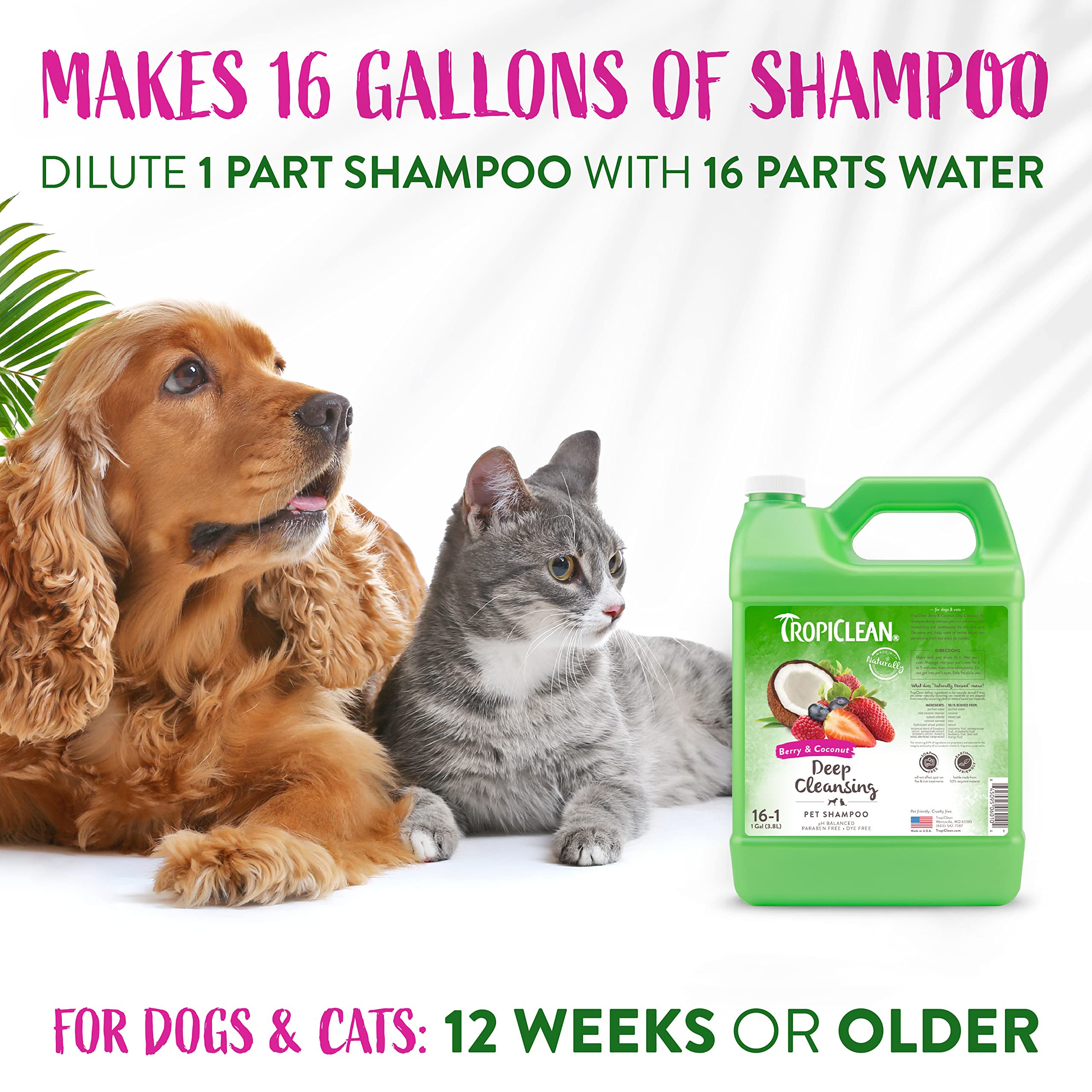 Foto 5 pulgar | Champú Para Perros Tropiclean Berry & Coconut Deep Cleansing 3,78 L - Venta Internacional.