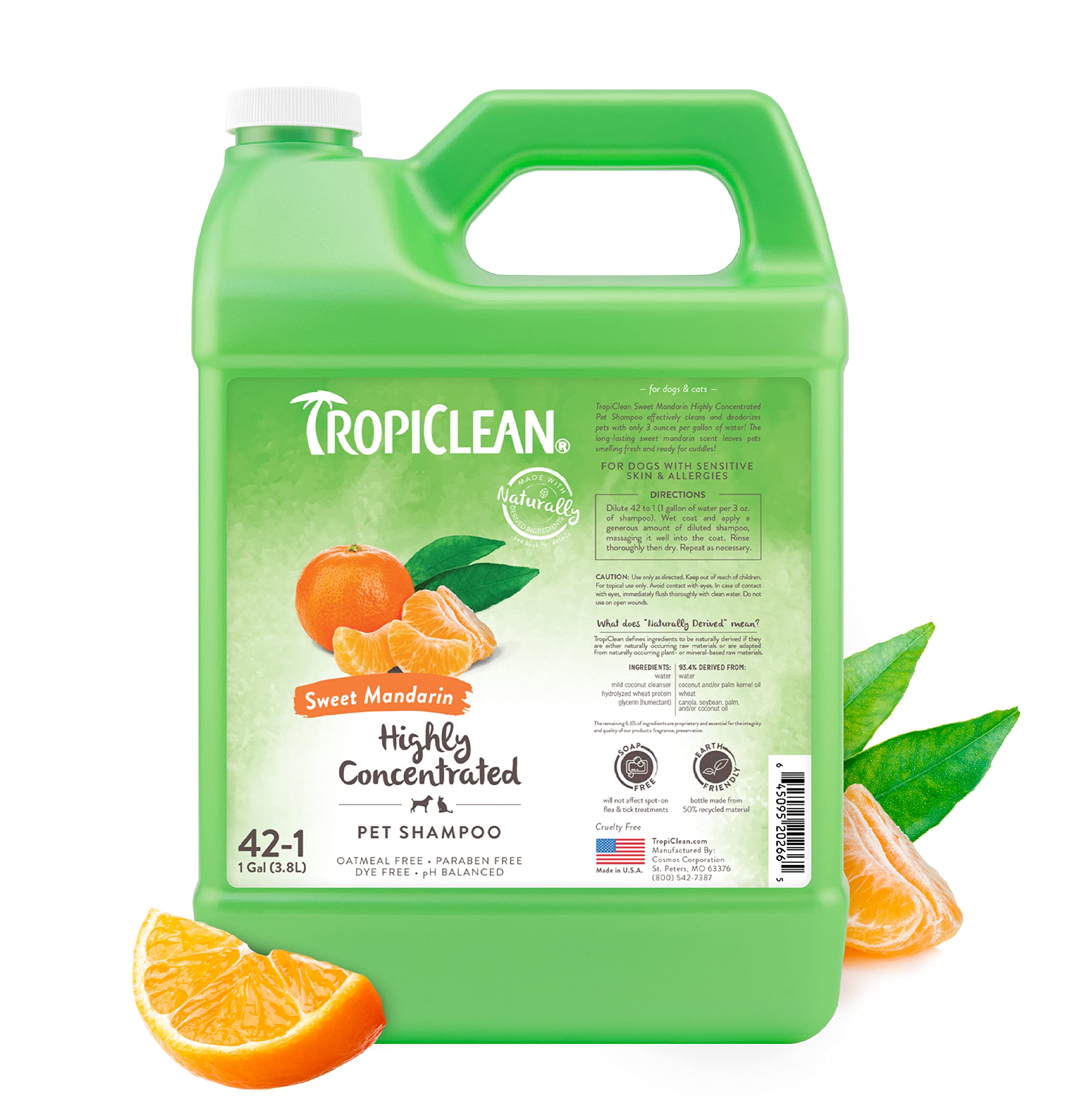 Foto 2 pulgar | Champú Tropiclean Sweet Mandarin High Concentrate 3,78 L Para Mascotas - Venta Internacional.