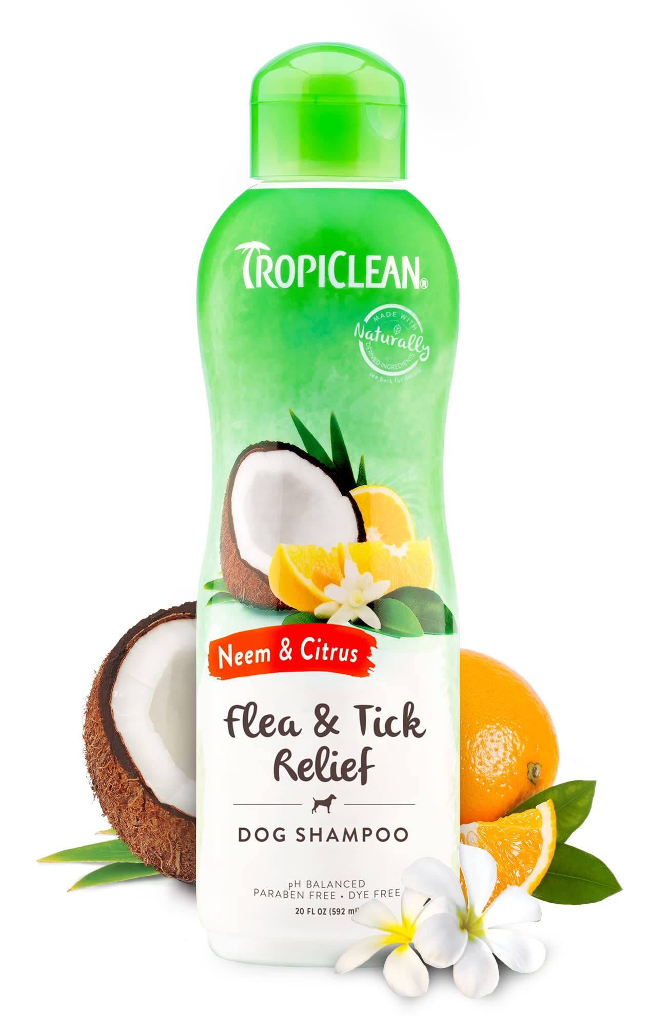 Champú Antipulgas Tropiclean Con Aceite De Cítricos Y Neem Para Perros, 600 Ml - Venta Internacional.
