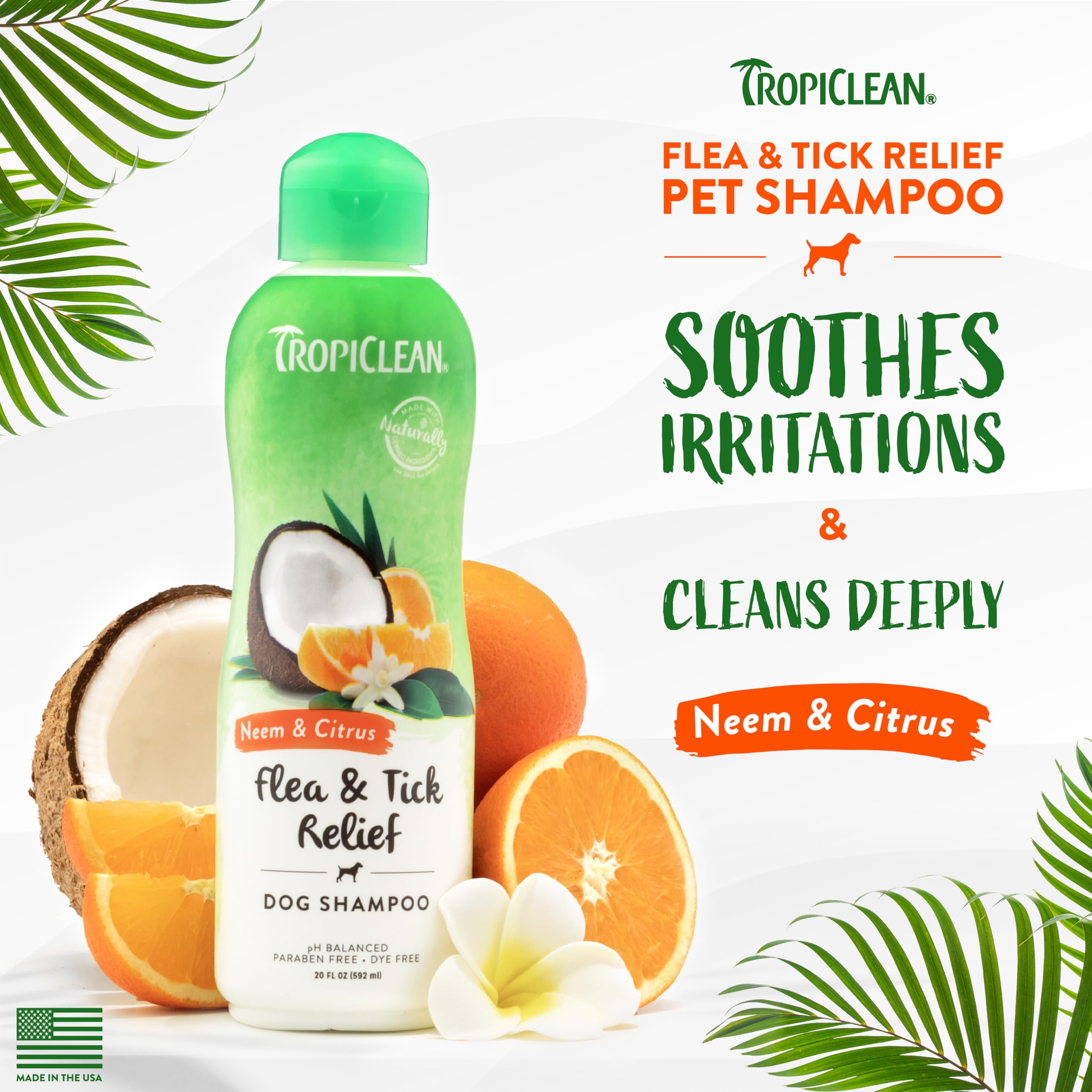 Foto 3 pulgar | Champú Antipulgas Tropiclean Con Aceite De Cítricos Y Neem Para Perros, 600 Ml - Venta Internacional.