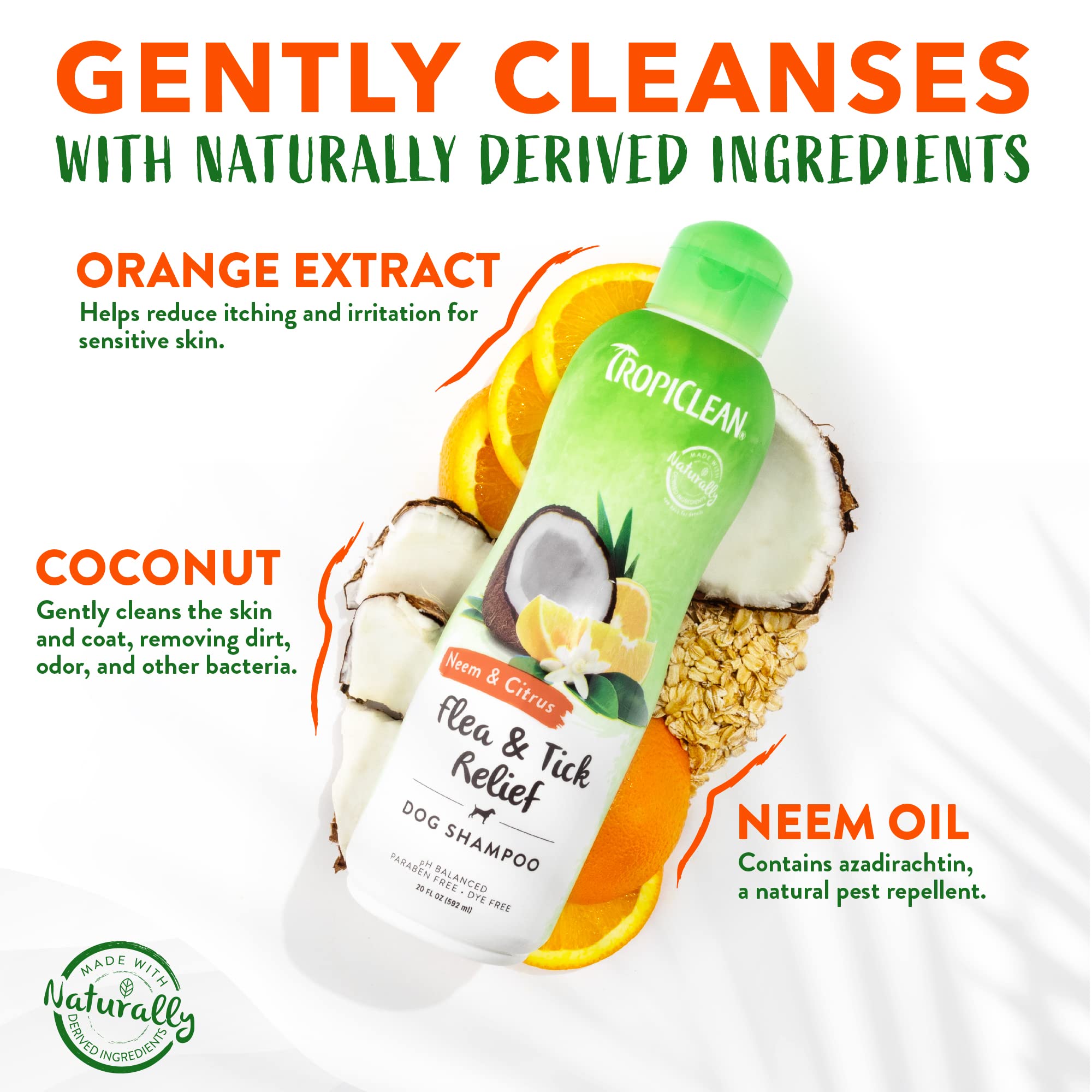 Foto 4 pulgar | Champú Antipulgas Tropiclean Con Aceite De Cítricos Y Neem Para Perros, 600 Ml - Venta Internacional.