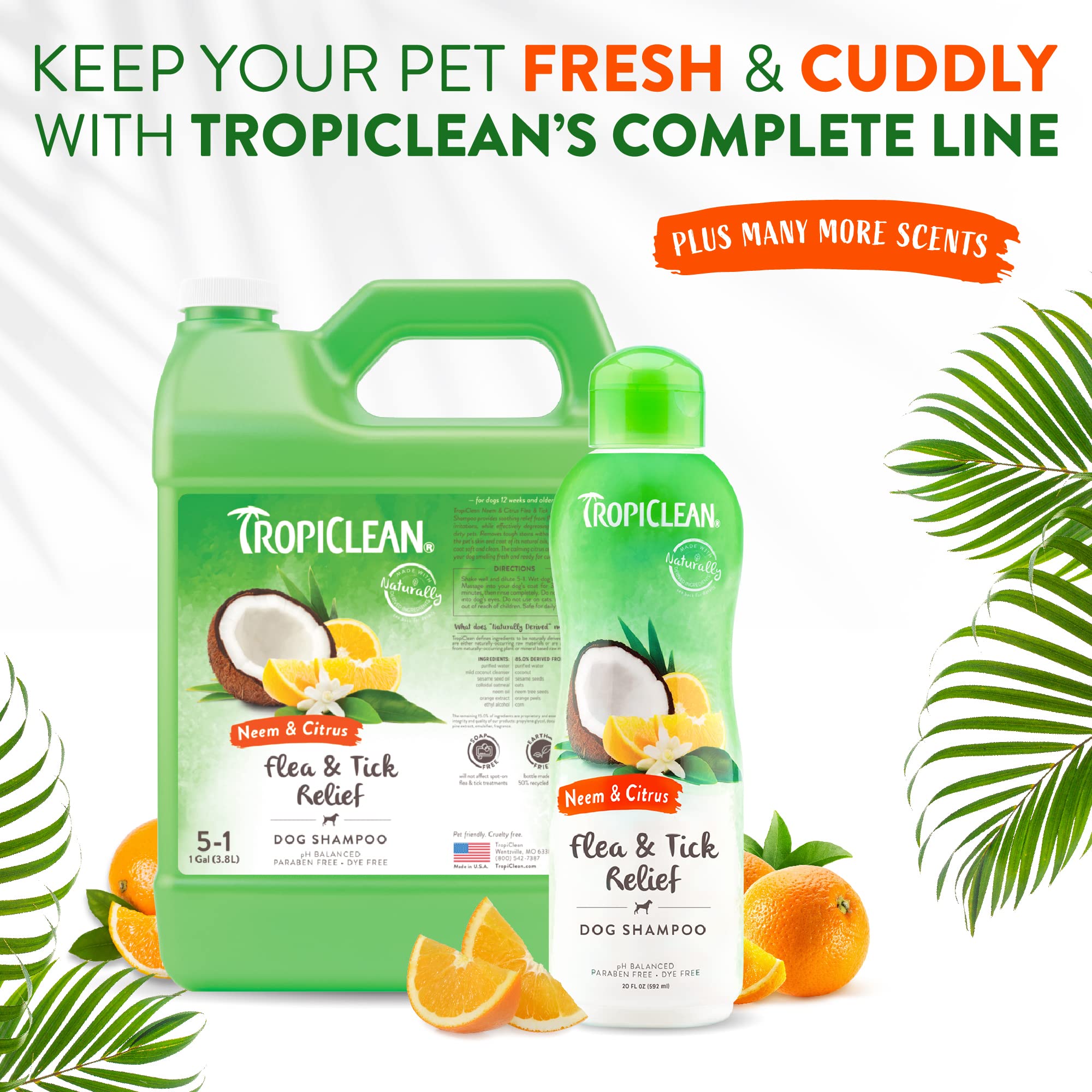 Foto 8 pulgar | Champú Antipulgas Tropiclean Con Aceite De Cítricos Y Neem Para Perros, 600 Ml - Venta Internacional.