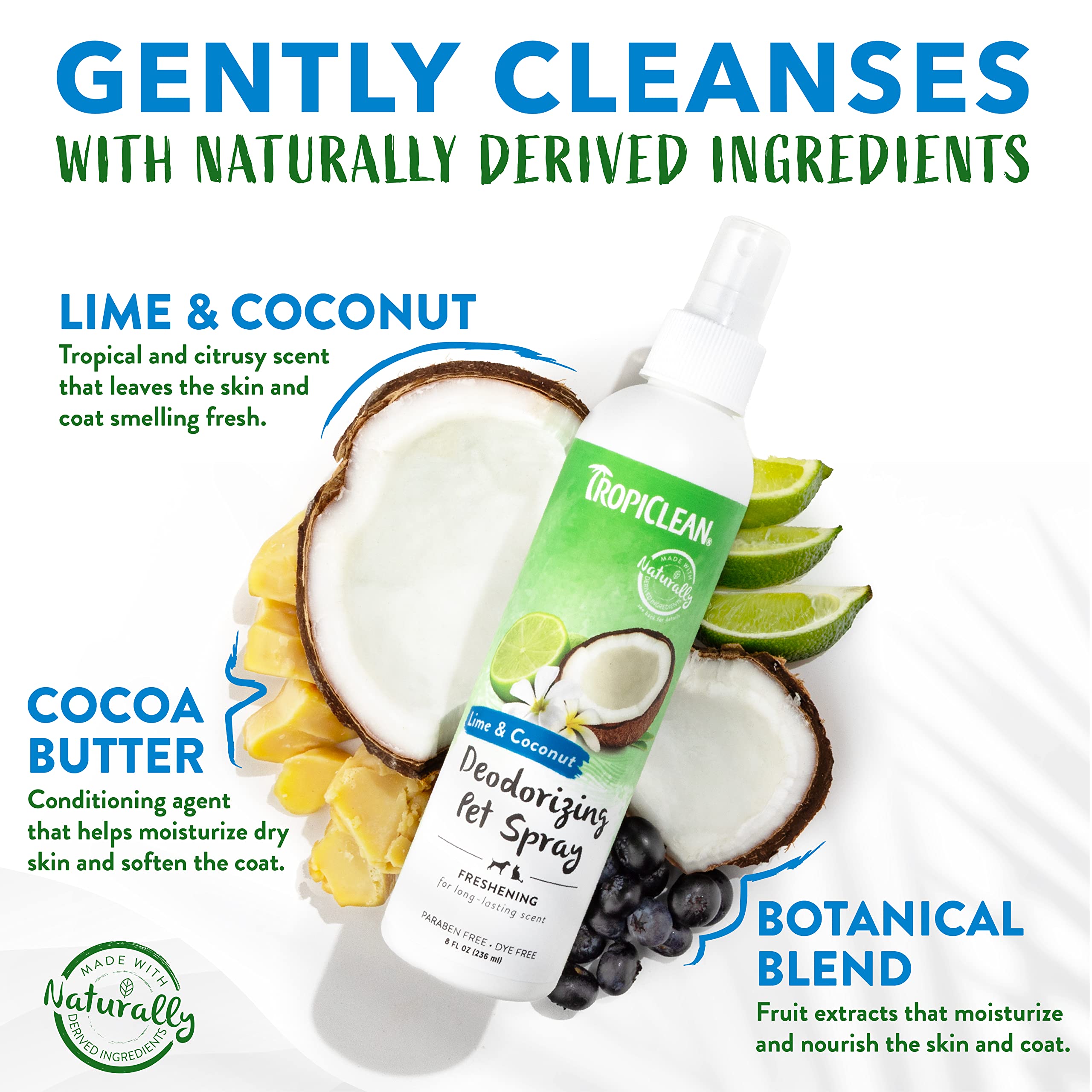 Foto 4 pulgar | Perfume En Spray Tropiclean Lime & Coconut Para Perros 240 Ml - Venta Internacional.