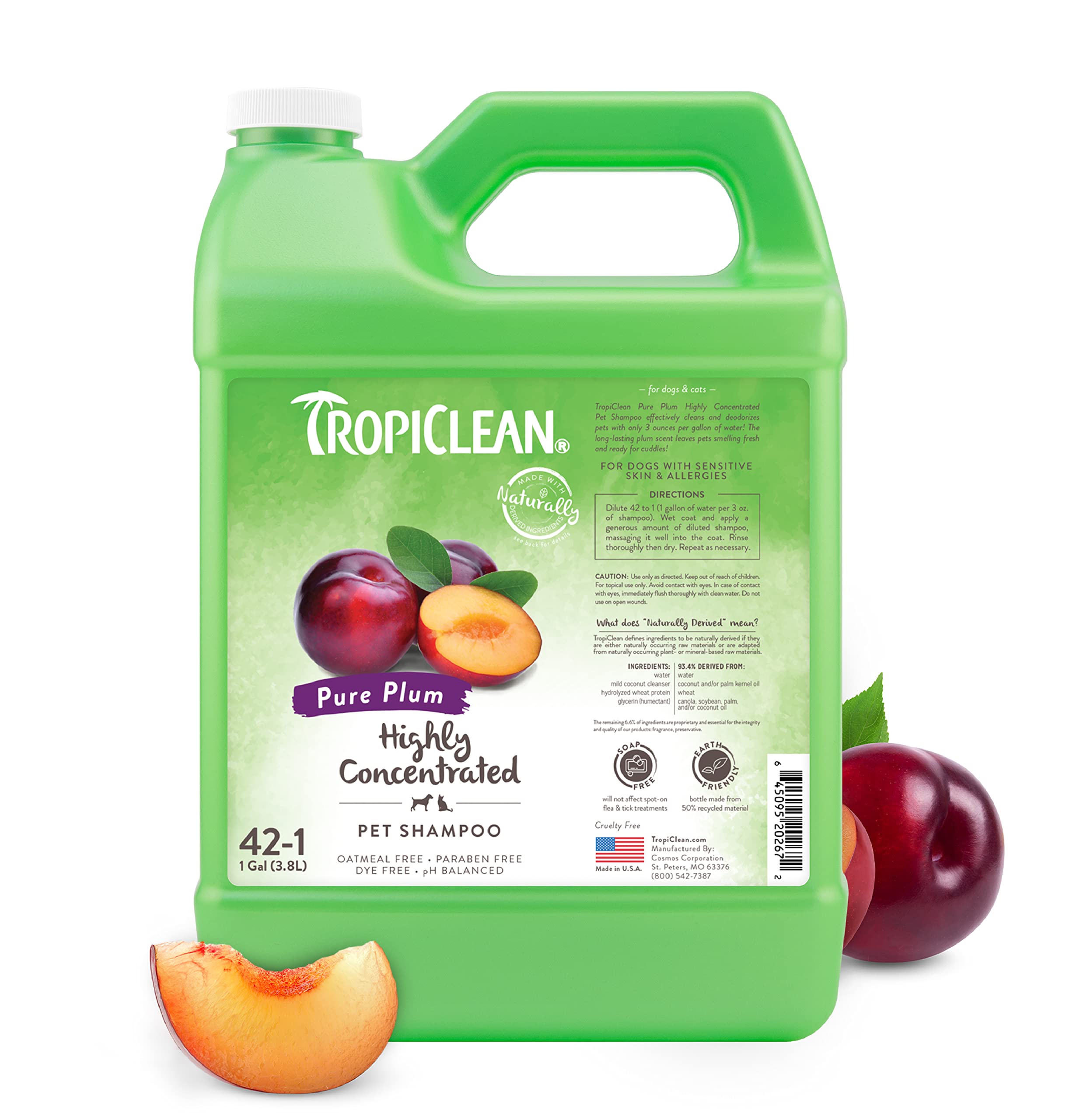 Foto 2 pulgar | Champú Tropiclean Pure Plum High Concentrate 3.78 L Para Mascotas - Venta Internacional.