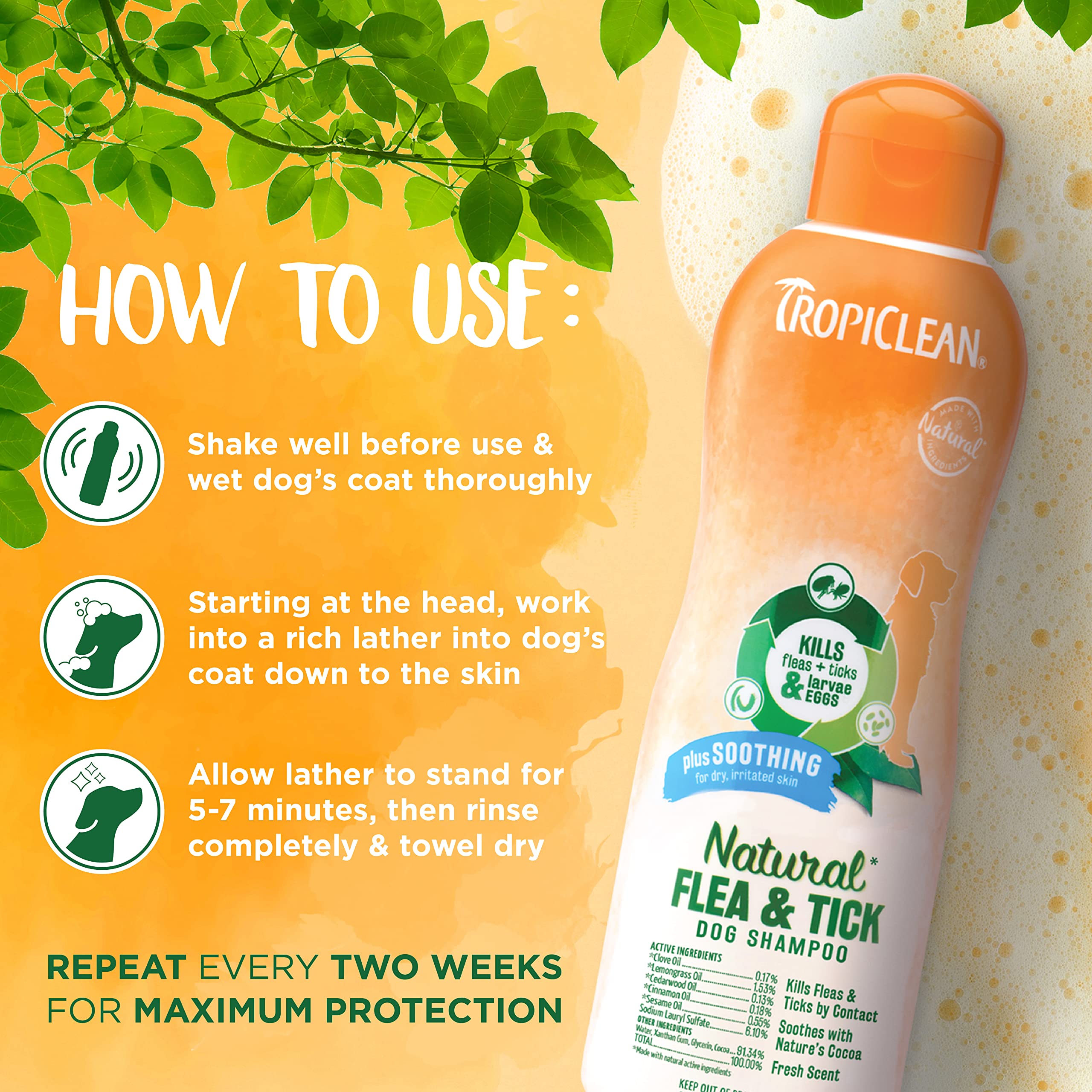 Foto 6 pulgar | Champú Para Perros Tropiclean Soothing Natural Pulgas/tick 600 Ml Usa - Venta Internacional.