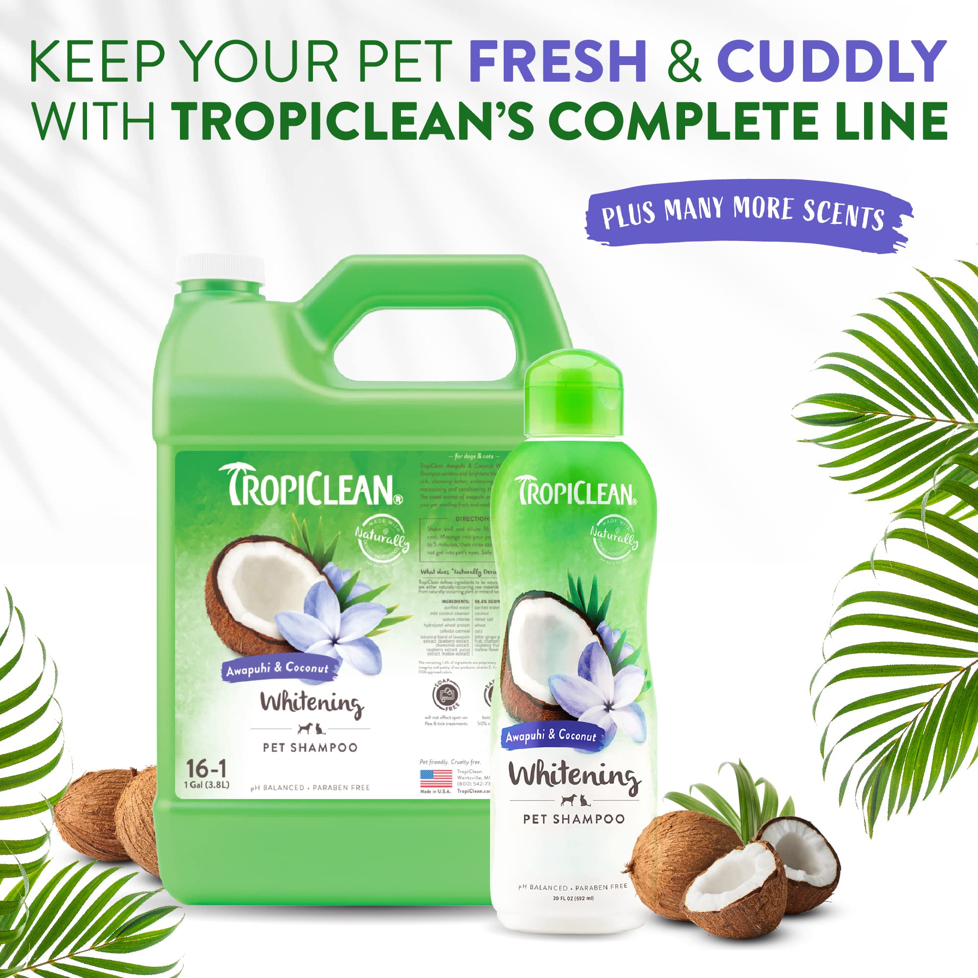 Foto 8 pulgar | Champú Para Perros Tropiclean Awapuhi Coconut Whitening 600 Ml - Venta Internacional.