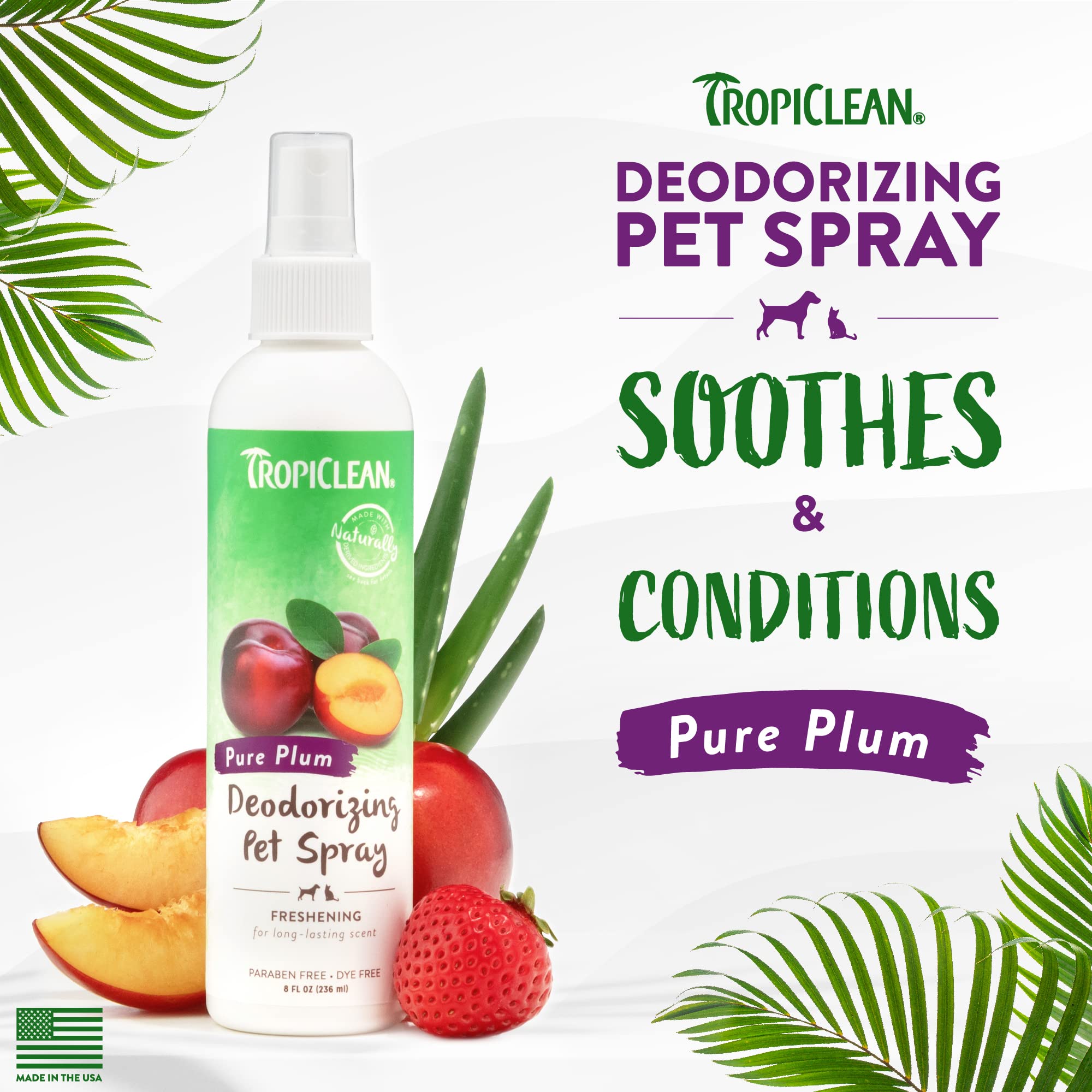 Foto 2 | Perfume En Aerosol Tropiclean Pure Plum Dog, 240 Ml, Eliminador De Olores - Venta Internacional.
