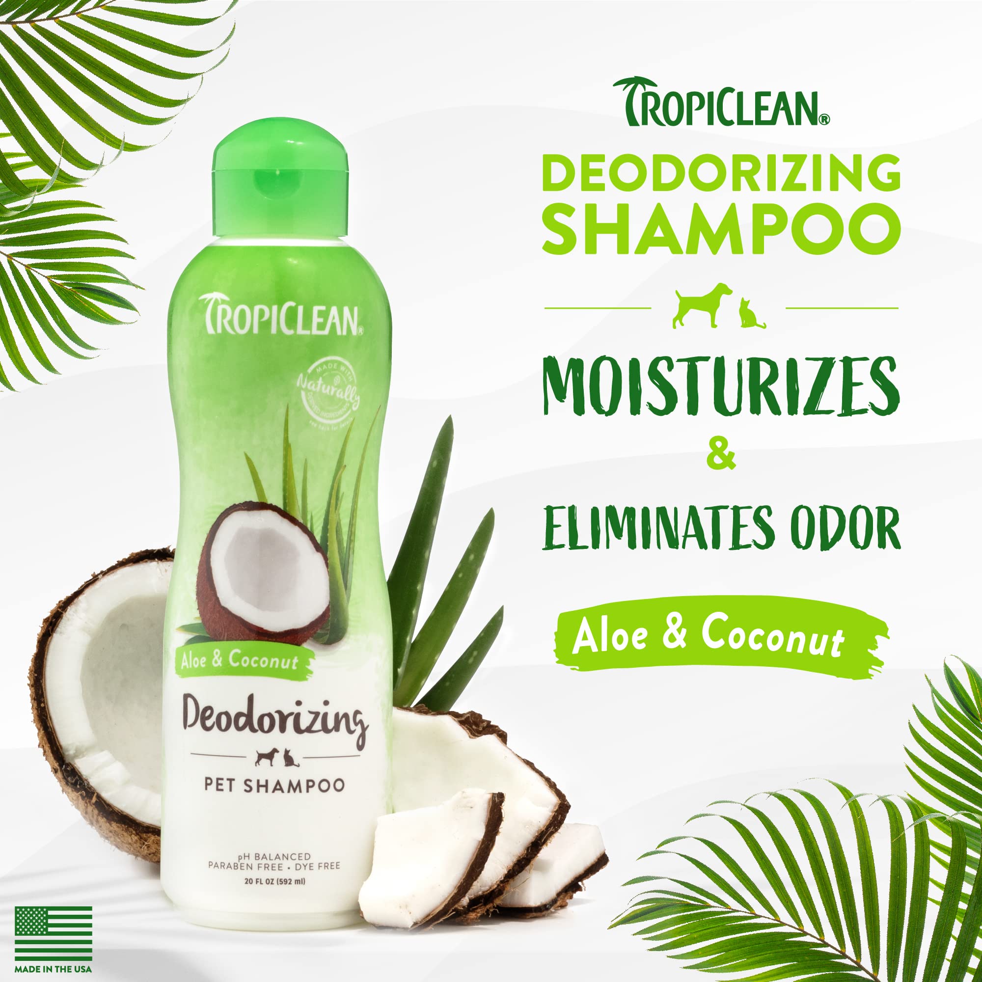 Foto 2 | Champú Para Perros Tropiclean, Desodorizante Con Aloe Y Coco, 600 Ml - Venta Internacional.