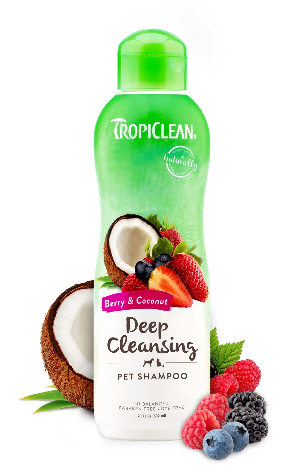 Champú Para Perros Tropiclean De Limpieza Profunda Con Bayas Y Coco 590 Ml - Venta Internacional.