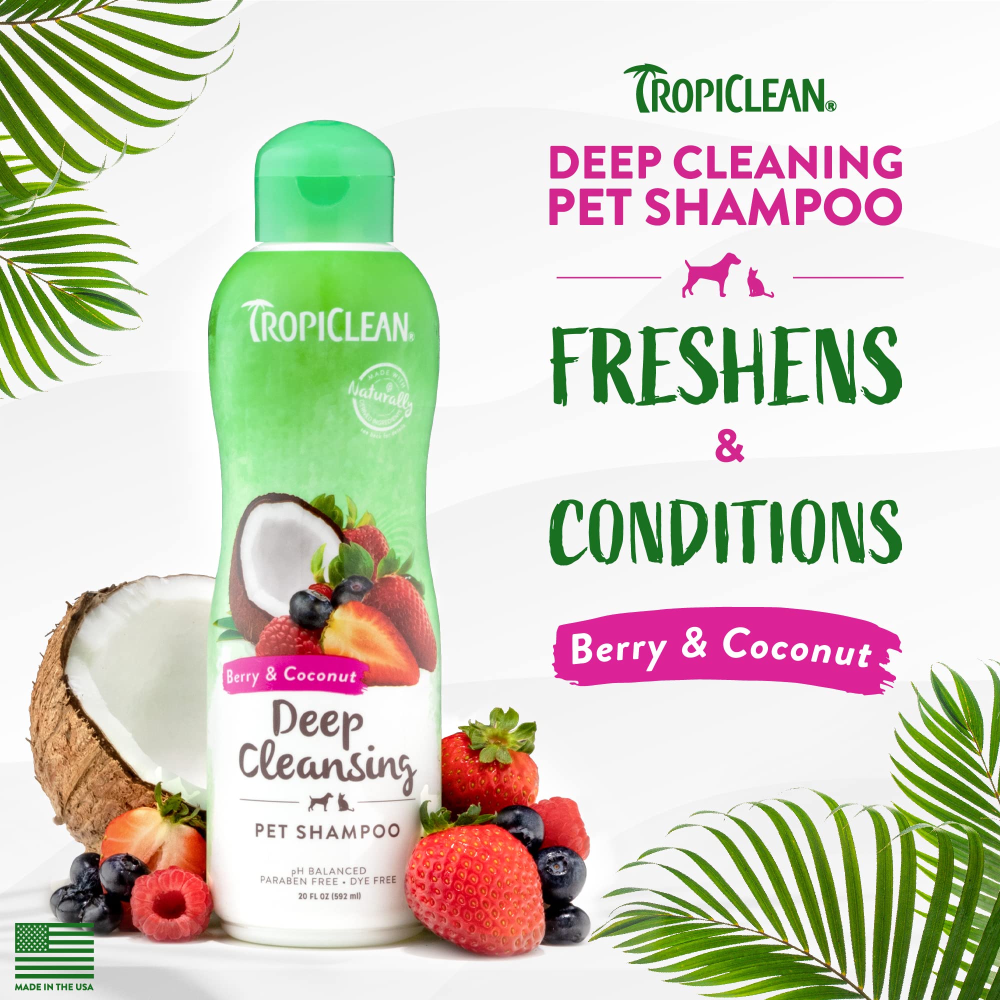 Foto 3 pulgar | Champú Para Perros Tropiclean De Limpieza Profunda Con Bayas Y Coco 590 Ml - Venta Internacional.