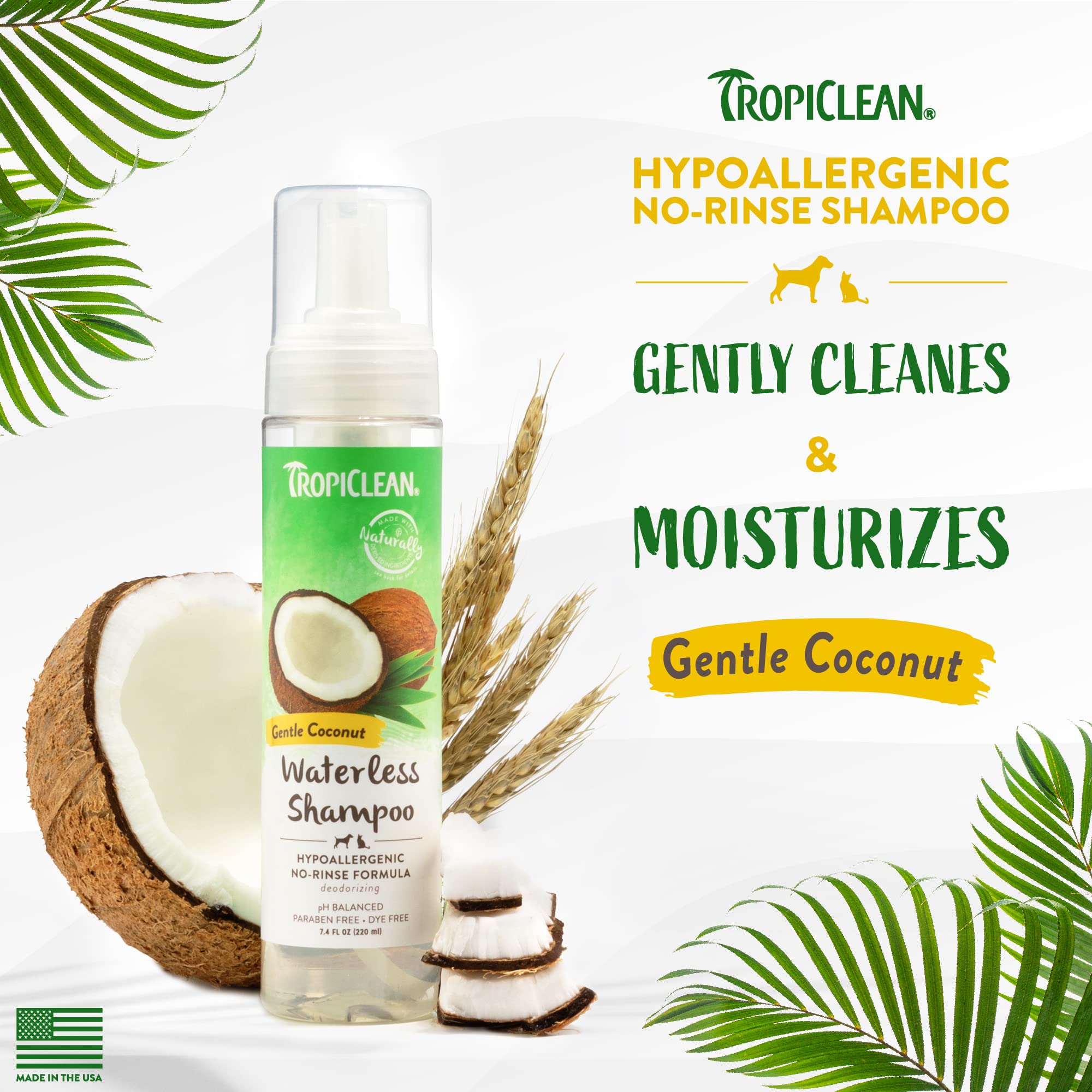Foto 3 pulgar | Champú Sin Agua Para Perros Tropiclean Hipoalergénico 220 Ml - Venta Internacional.