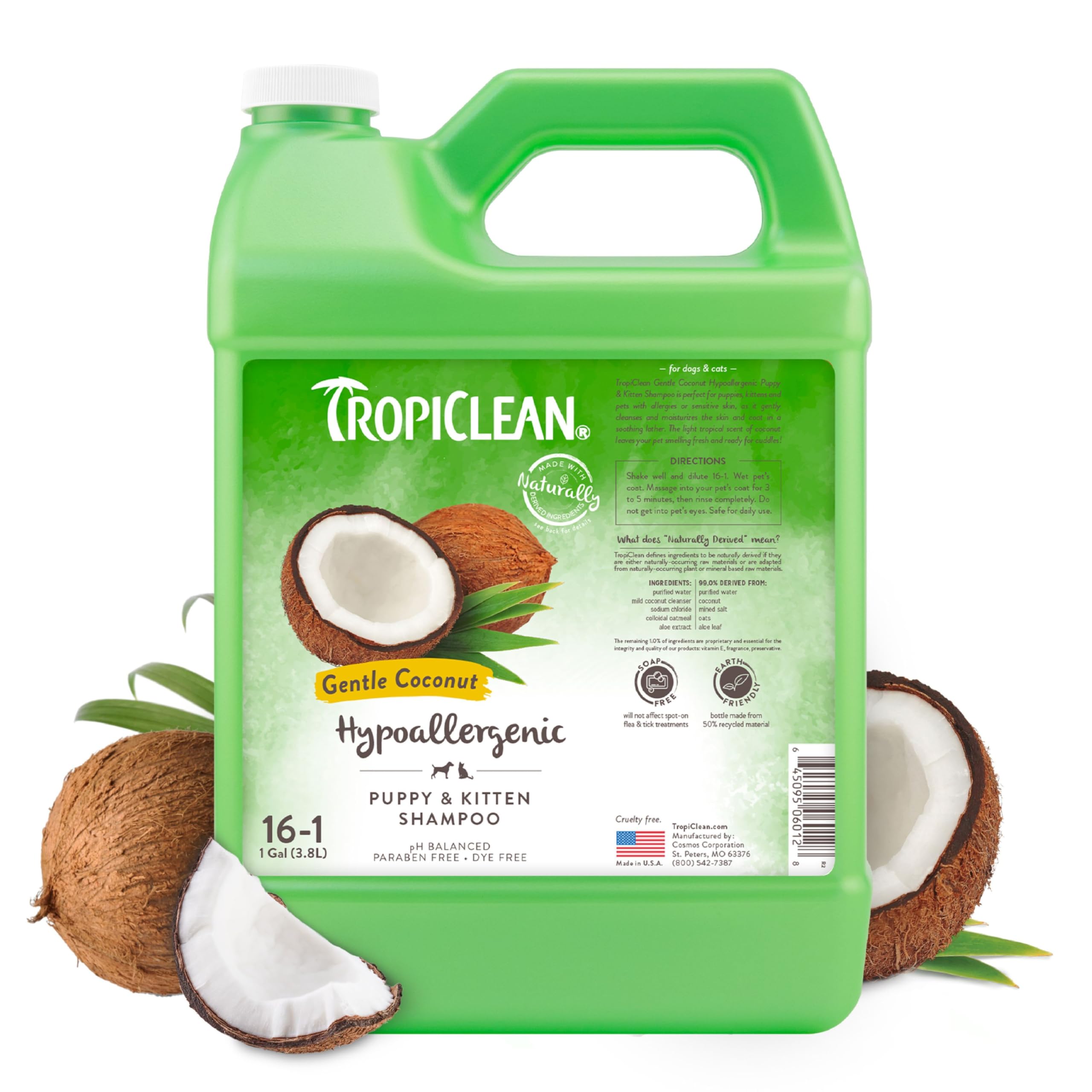 Foto 2 pulgar | Champú Para Perros Tropiclean Coconut Hipoalergénico 3.78 L Sensitive - Venta Internacional.