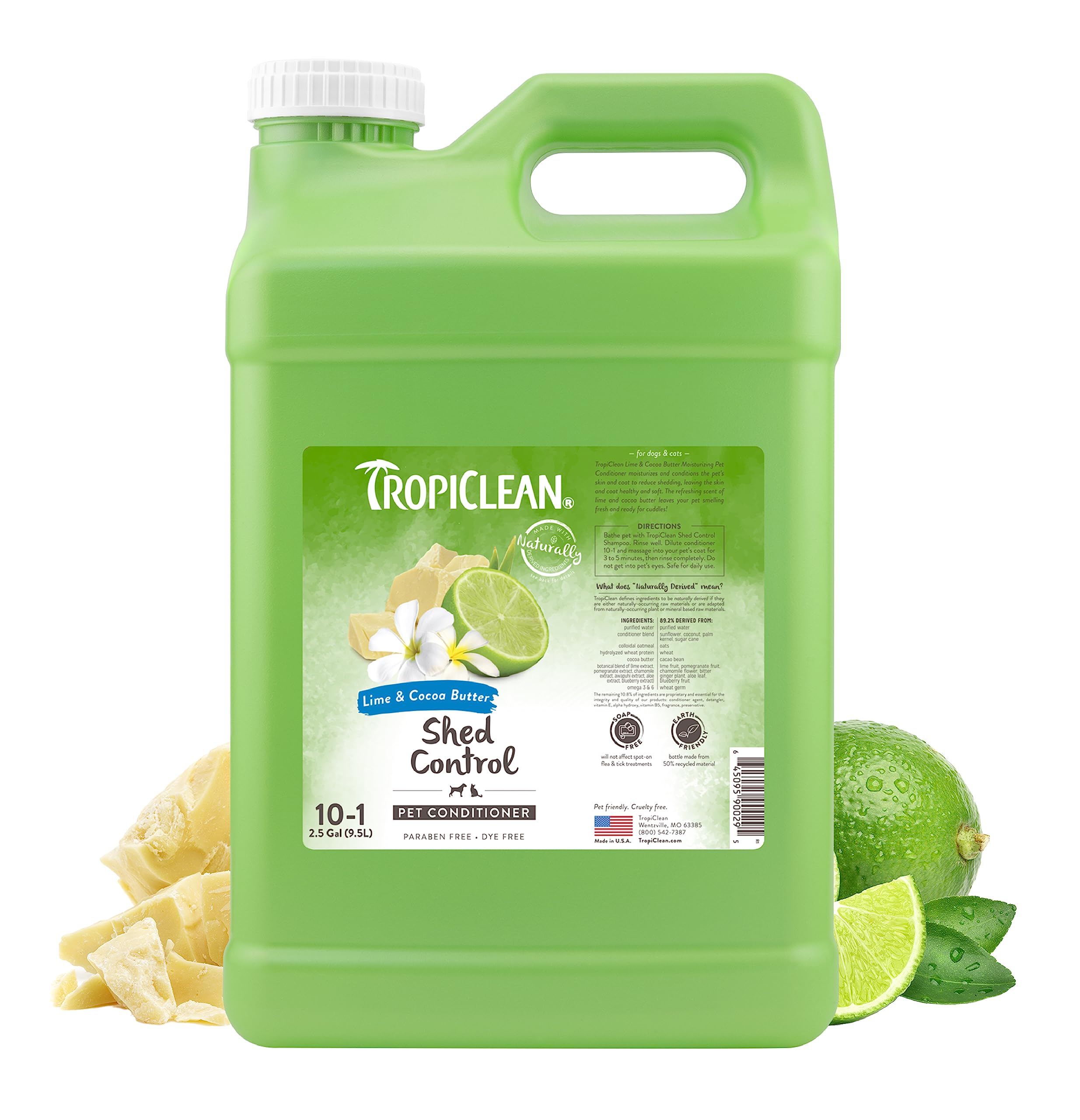 Foto 2 pulgar | Acondicionador Para Perros Tropiclean Lime & Coco Butter Desheding 10 L - Venta Internacional.