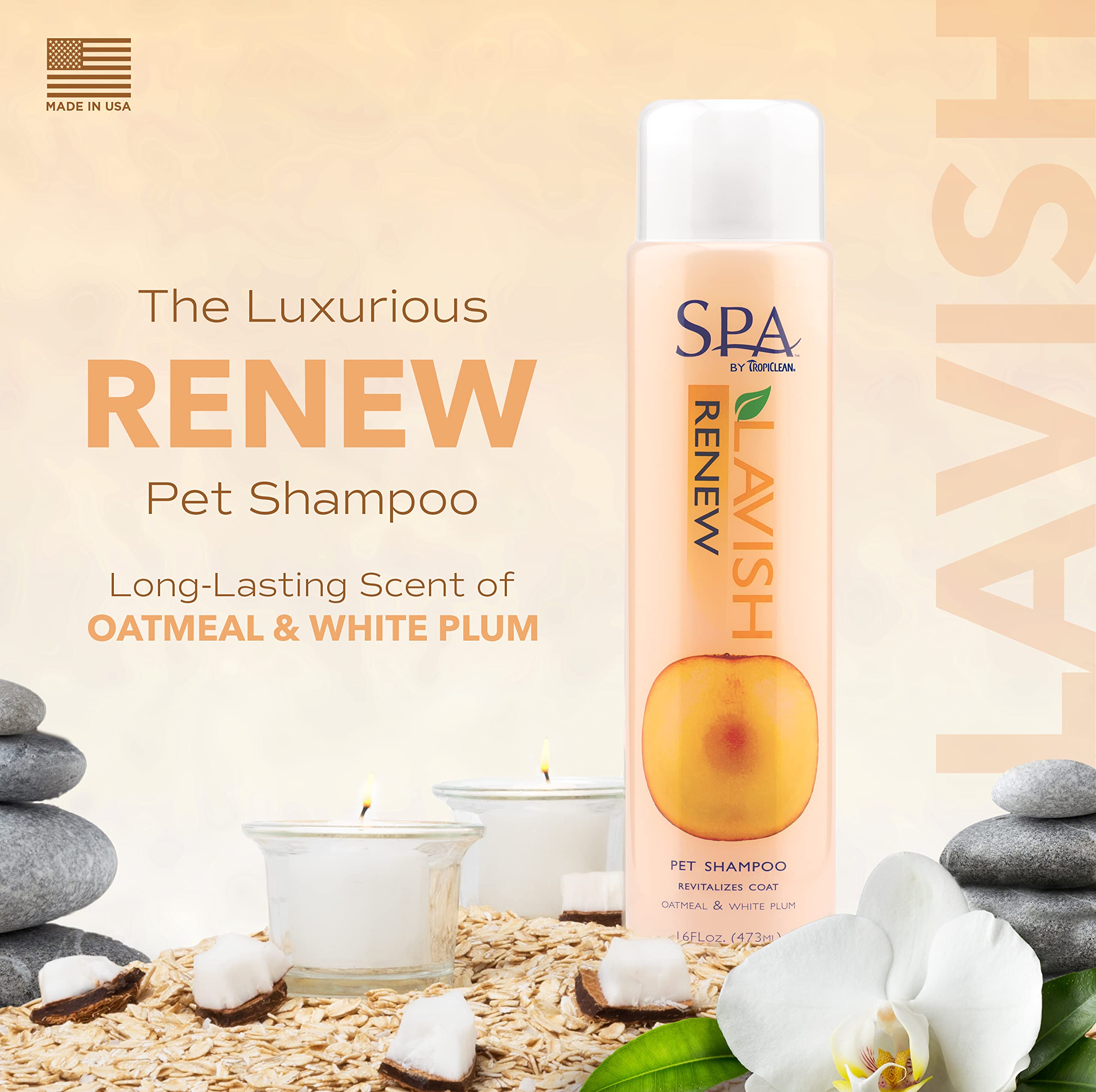 Foto 3 pulgar | Champú Para Perros Tropiclean Spa Lavish Renew Desodorizante 480 Ml - Venta Internacional.