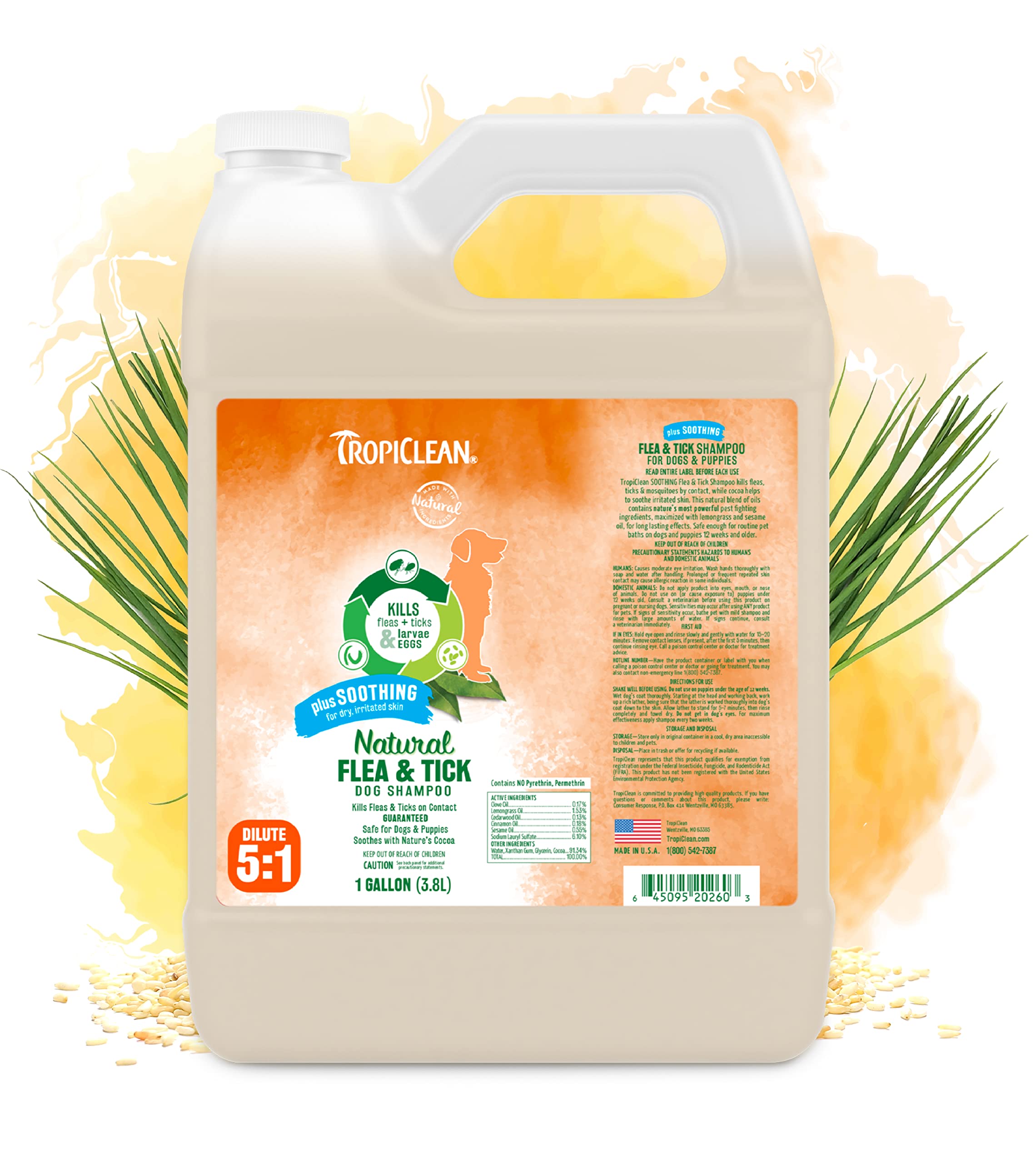 Foto 2 pulgar | Champú Para Perros Tropiclean Soothing Natural Flea/tick 3.78 L Usa - Venta Internacional.