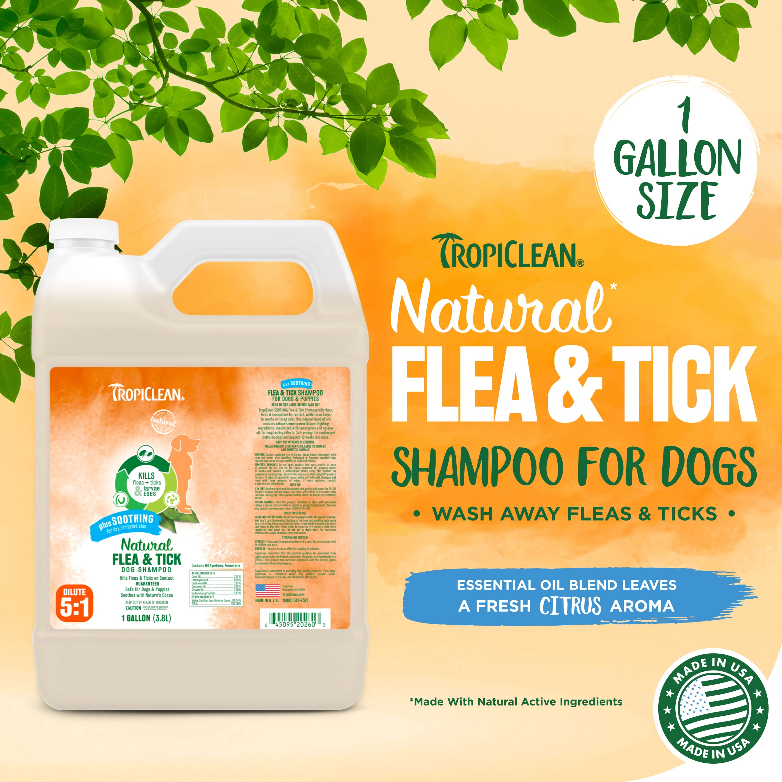 Foto 3 pulgar | Champú Para Perros Tropiclean Soothing Natural Flea/tick 3.78 L Usa - Venta Internacional.