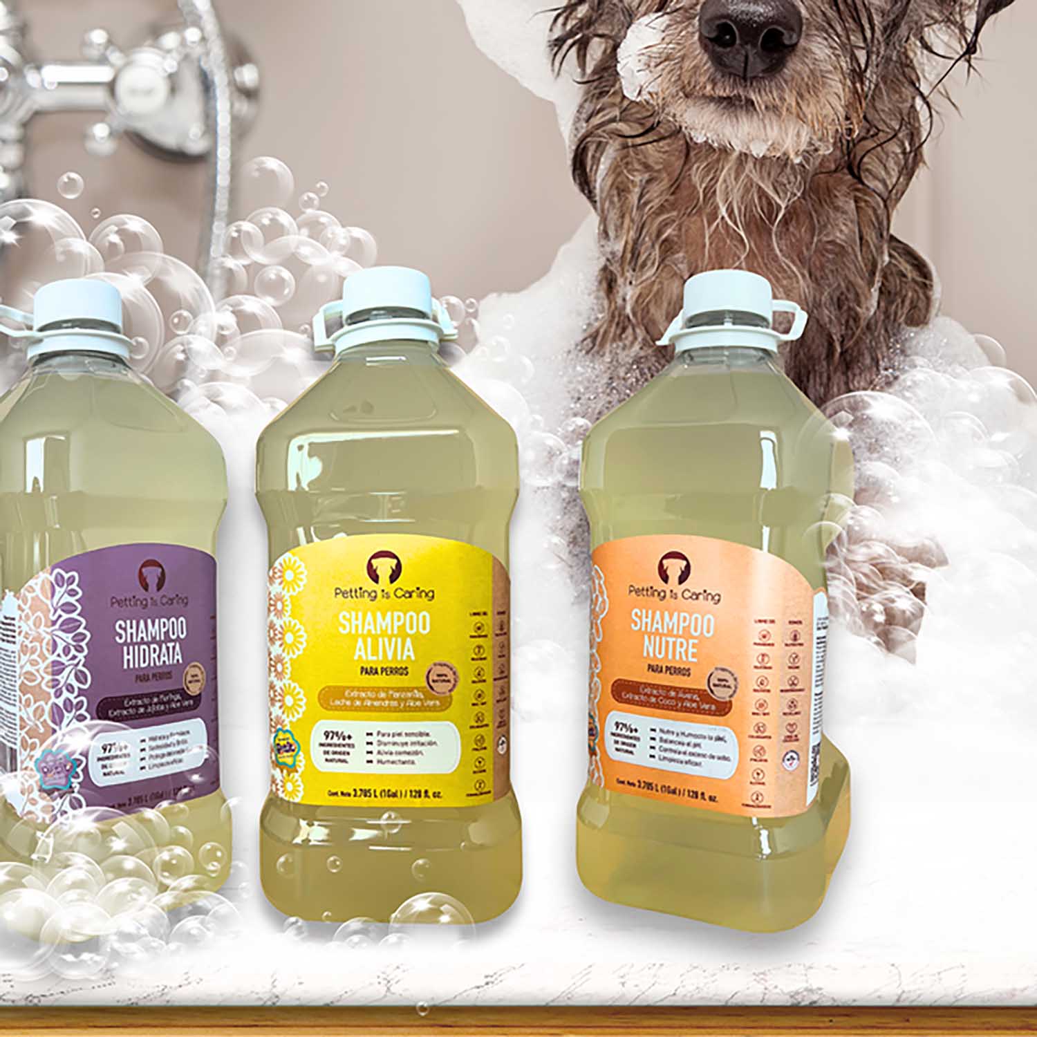 Foto 7 pulgar | Shampoo Nutre Para Perro Aroma Lavanda Petting Is Caring De 1 Galon