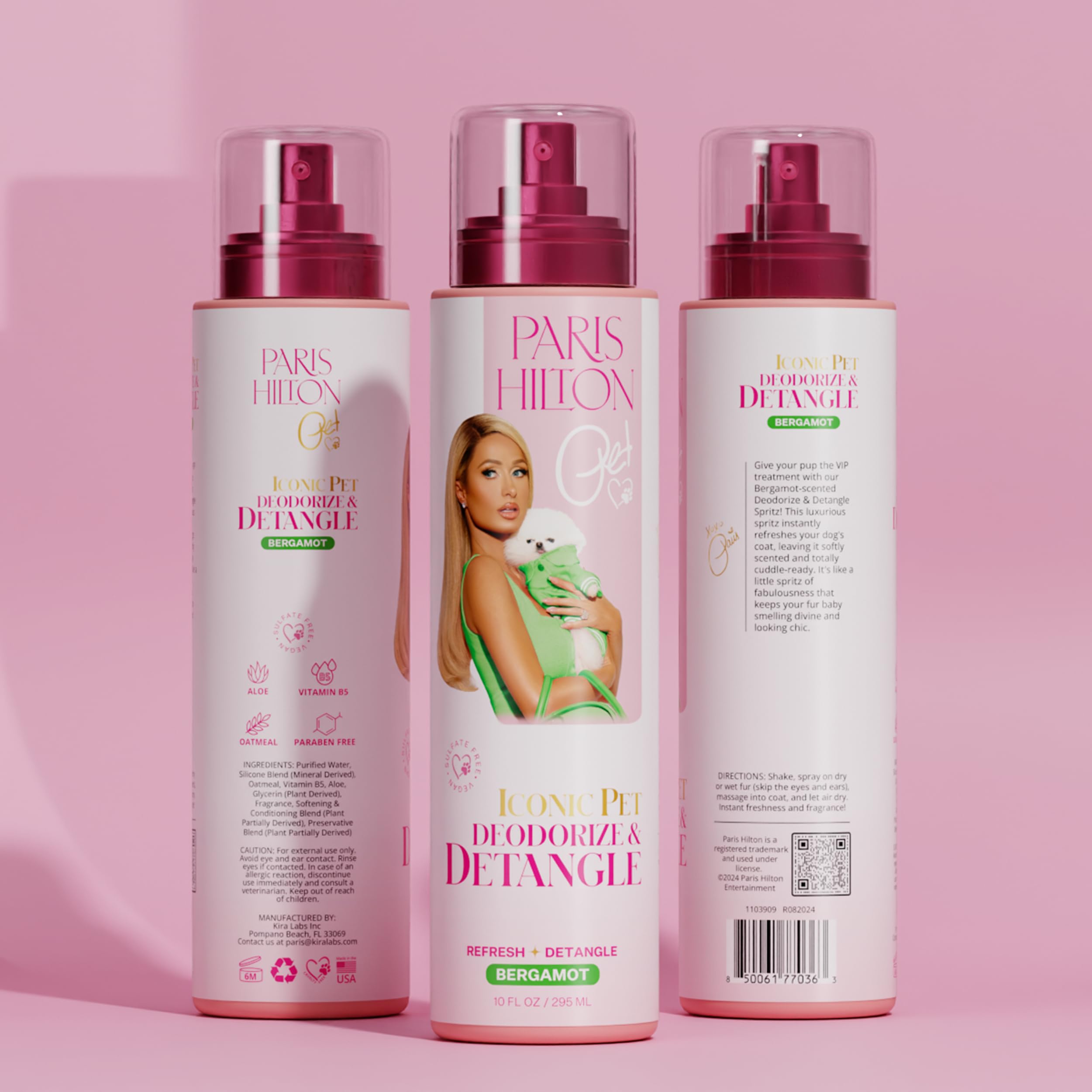 Foto 3 pulgar | Perfume Desodorizante Y Desenredante Para Perros Paris Hilton Bergamot 295 Ml - Venta Internacional.