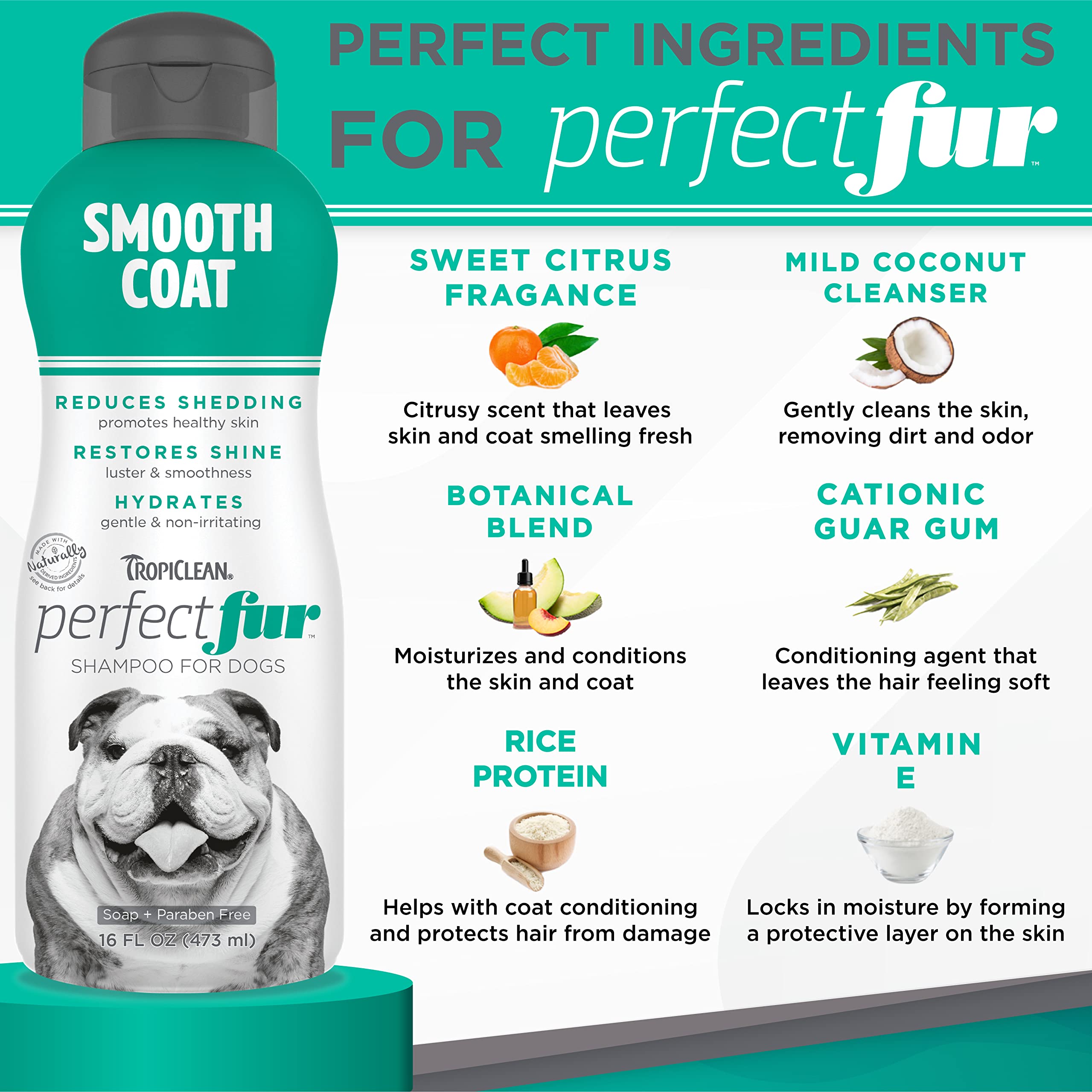Foto 4 pulgar | Champú Para Perros Tropiclean Perfect Fur Para Controlar La Caída De Pelo, 480 Ml - Venta Internacional.