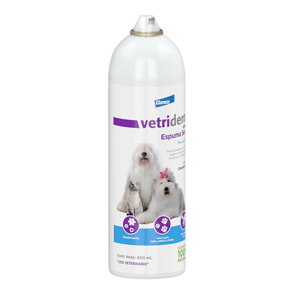 Foto 2 pulgar | Vetriderm Espuma Para Baño En Seco Para Gato Y Perro Fragancia Avena