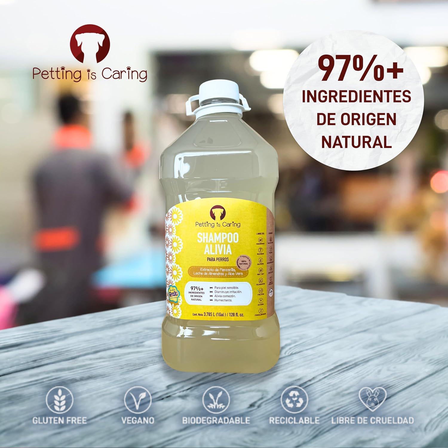 Foto 4 pulgar | Shampoo Alivia Para Perro Gato Origen Natural Petting Is Caring 1 Galon
