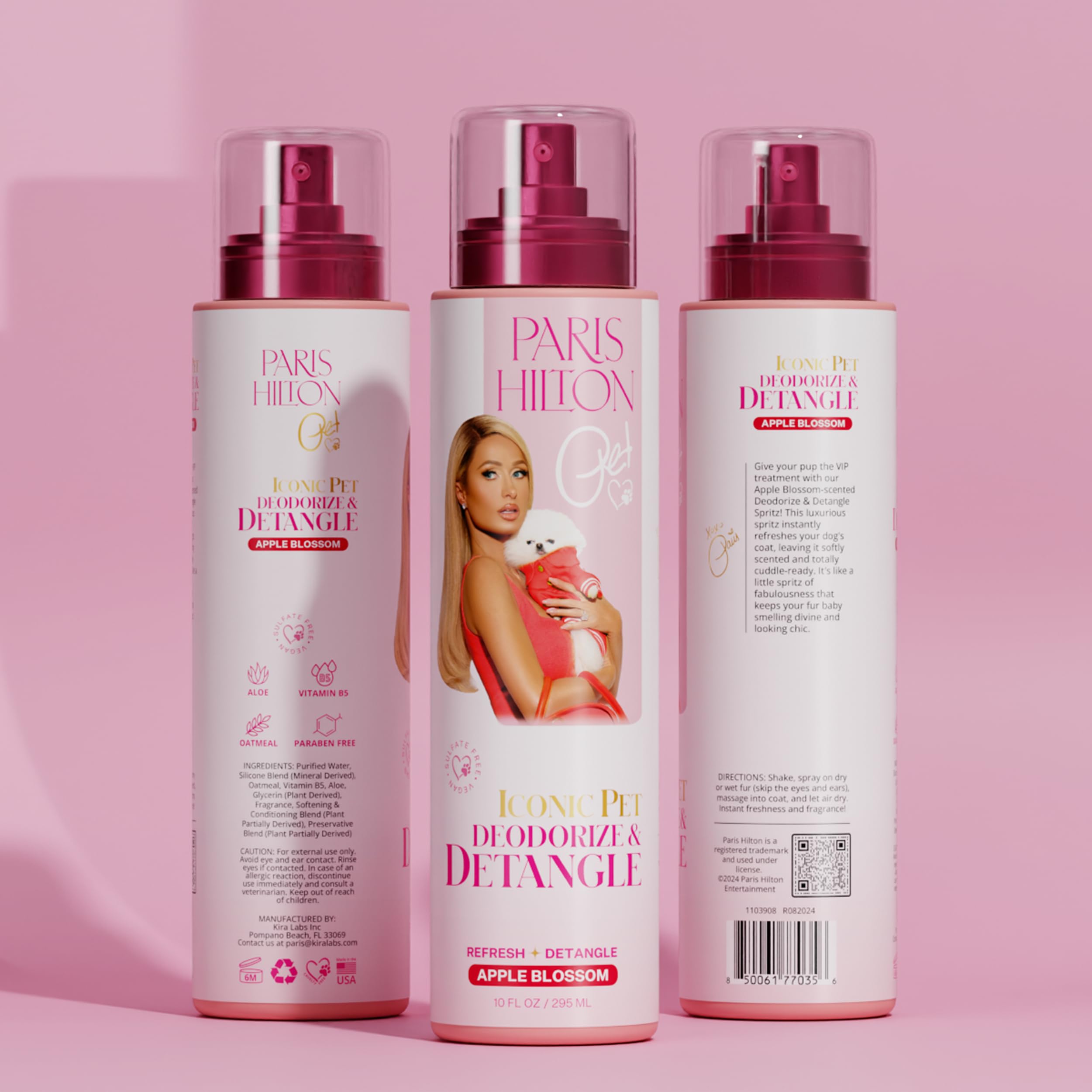 Foto 2 | Perfume Desodorizante Y Desenredante Para Perros Paris Hilton Apple 295 Ml - Venta Internacional.