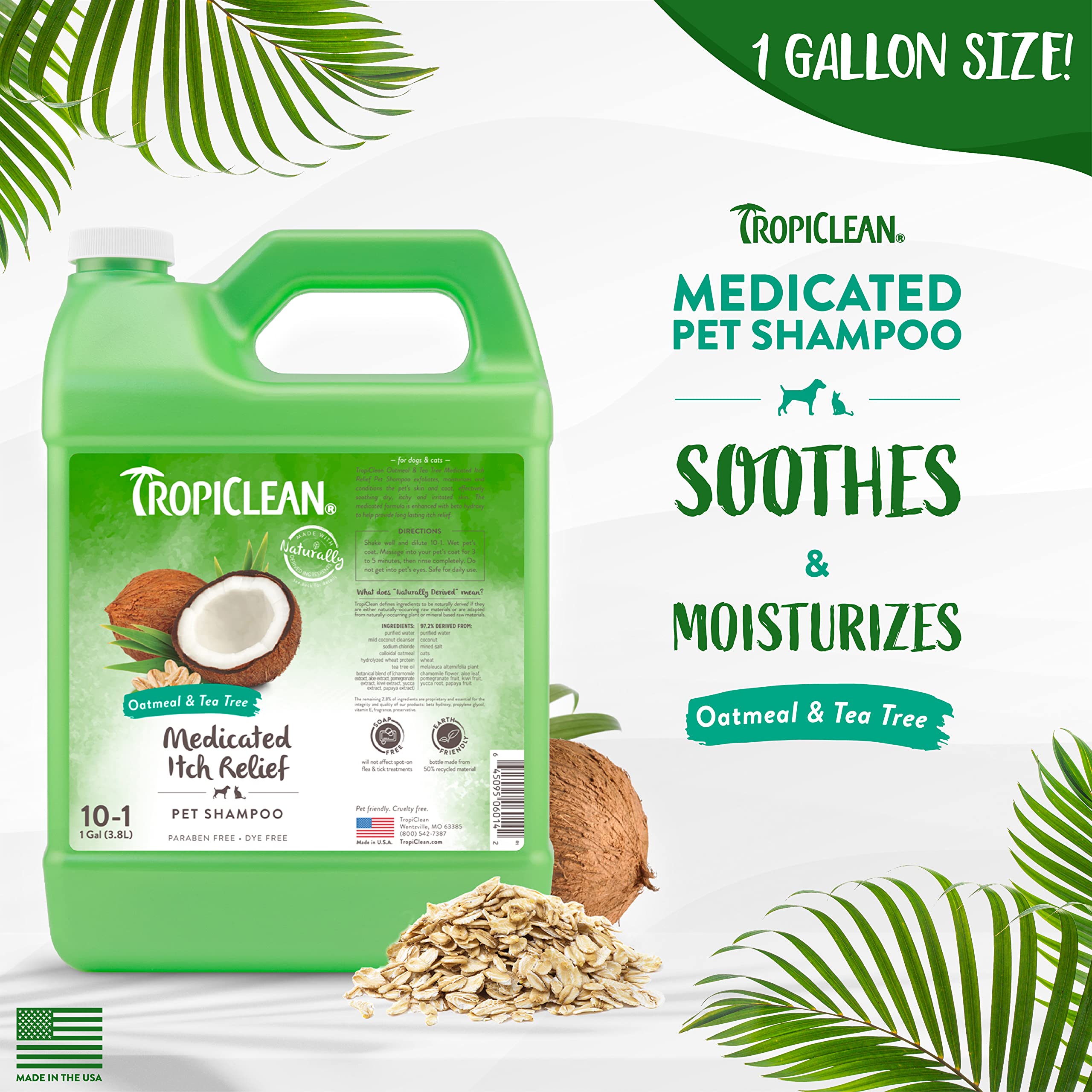 Foto 3 pulgar | Champú Para Perros Tropiclean Medication Allergies Picazón 3,78 L - Venta Internacional.
