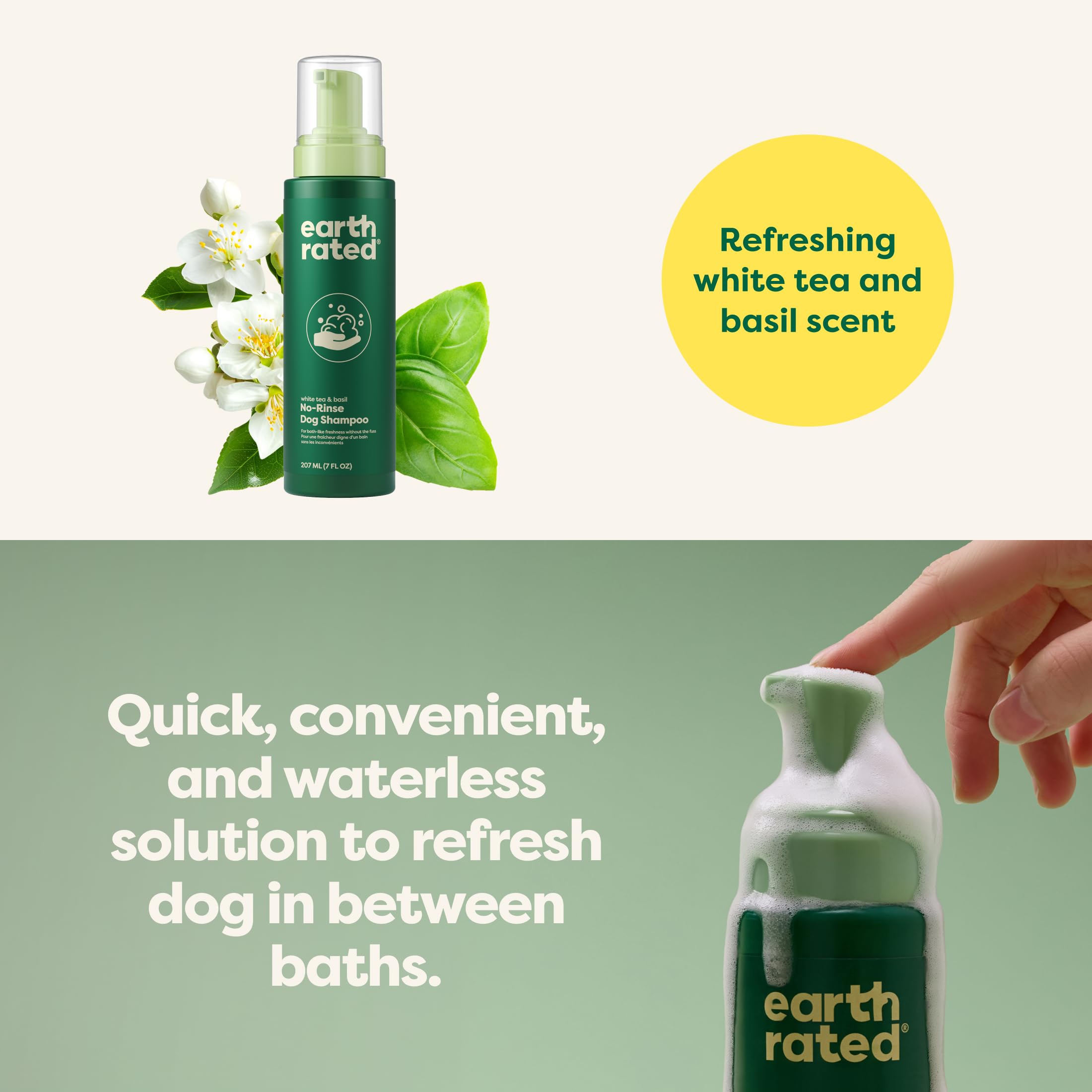 Foto 5 pulgar | Champú Para Perros Y Cachorros Earth Rated No-rinse, 200 Ml, Té Blanco Y Albahaca - Venta Internacional.