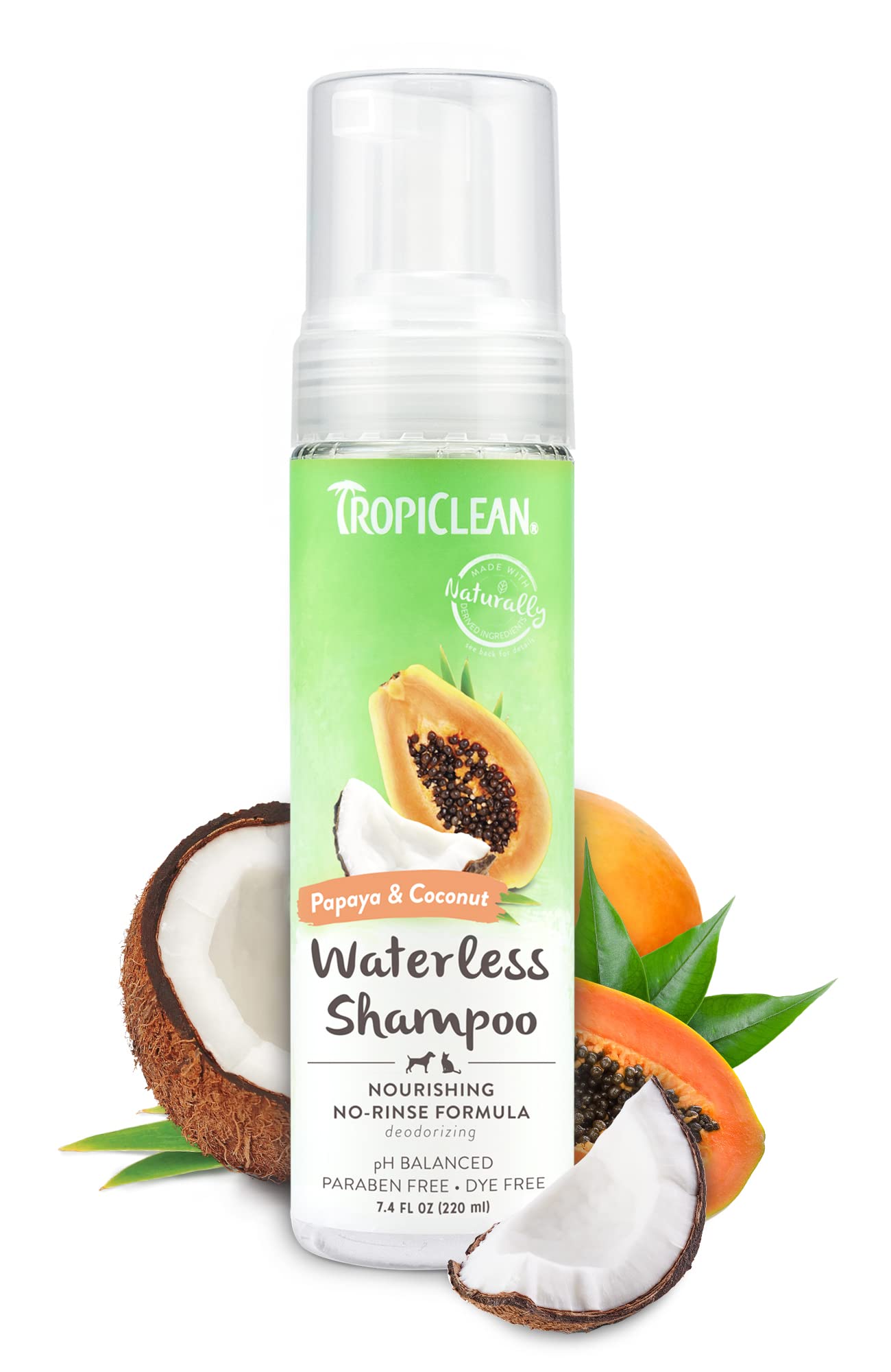 Foto 2 pulgar | Champú Sin Agua Para Perros Tropiclean Papaya Coconut 220 Ml - Venta Internacional.
